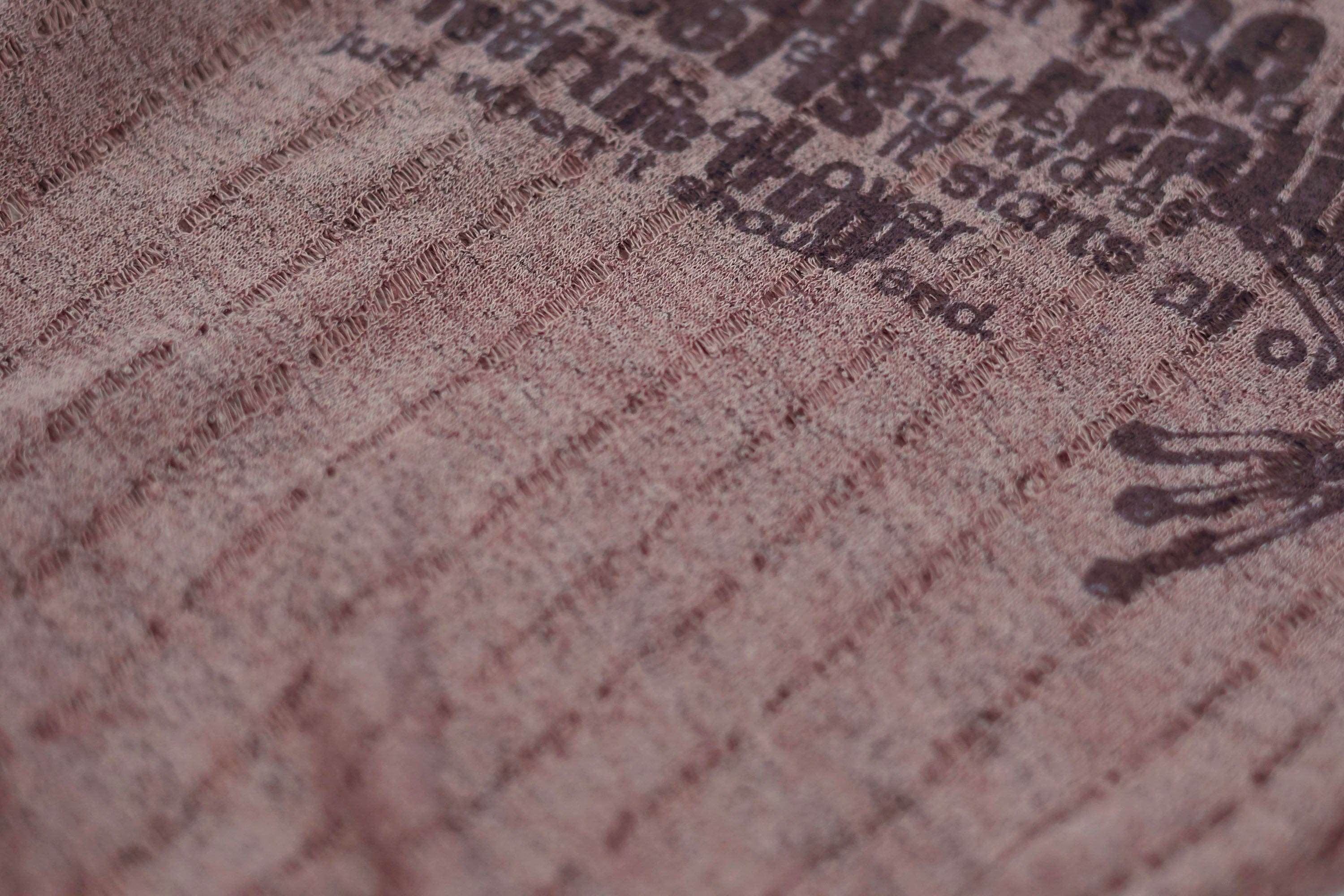 CESTNOUS Distressed Graphic Mesh-Hem Top