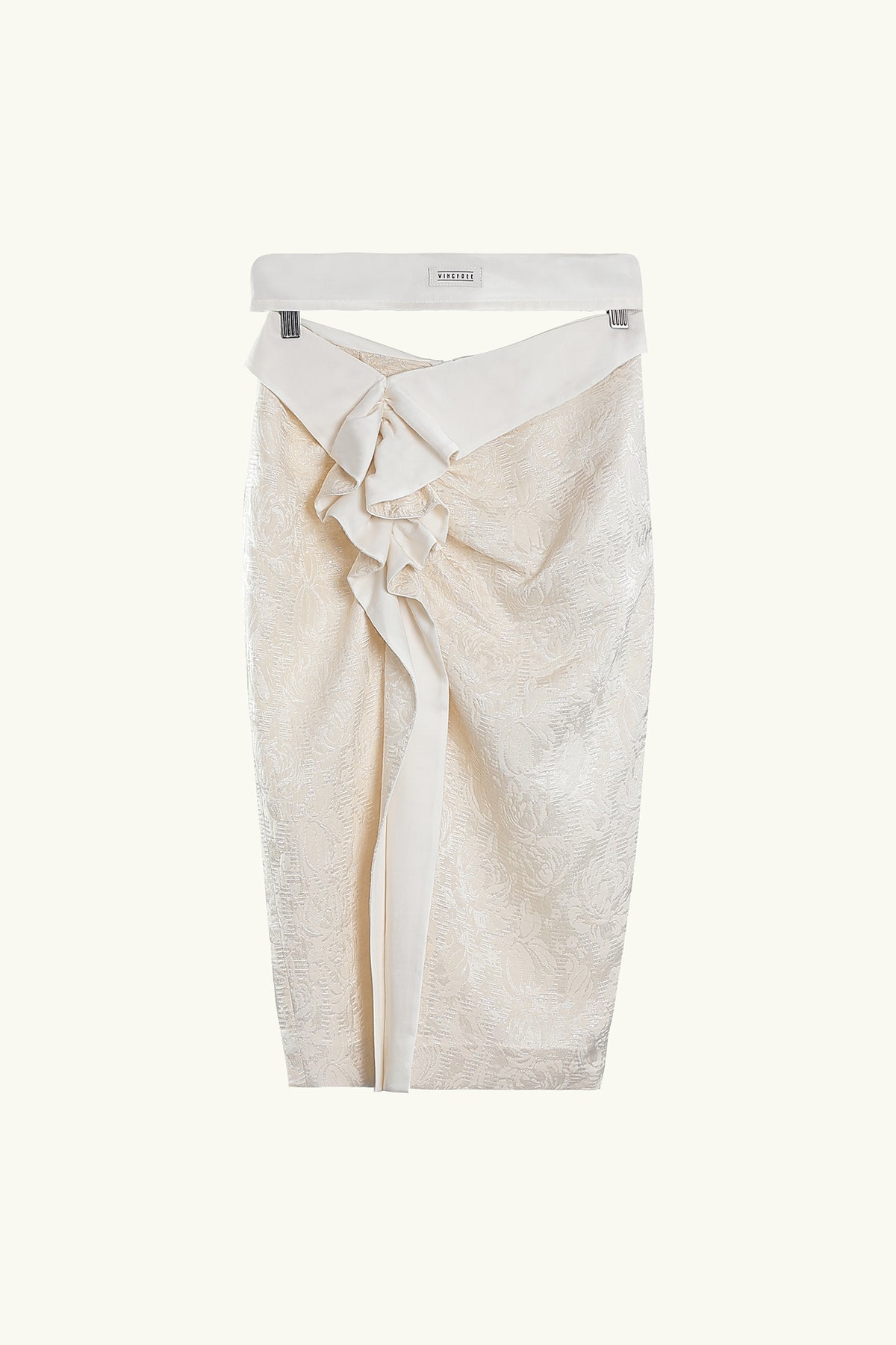 WINGFREE Ruffle Draped Wrap Midi Skirt