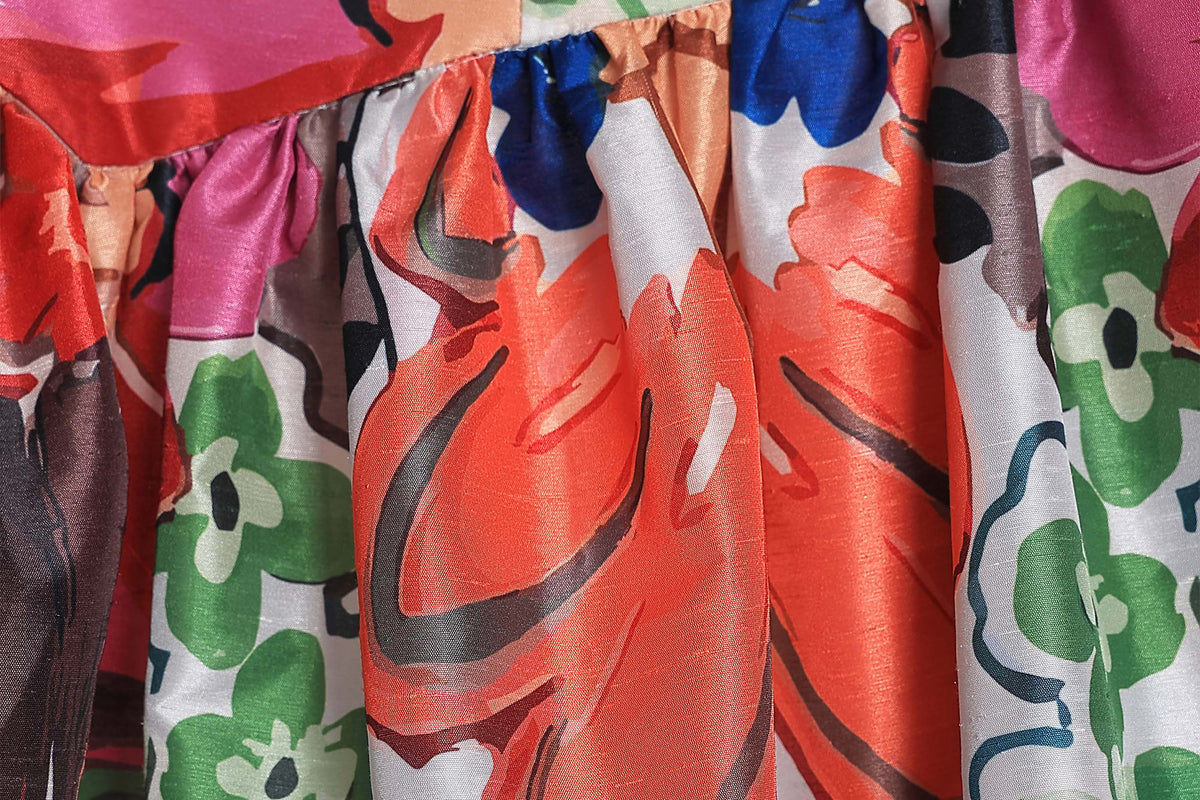 WINGFREE Full-Print Floral Midi Skirt