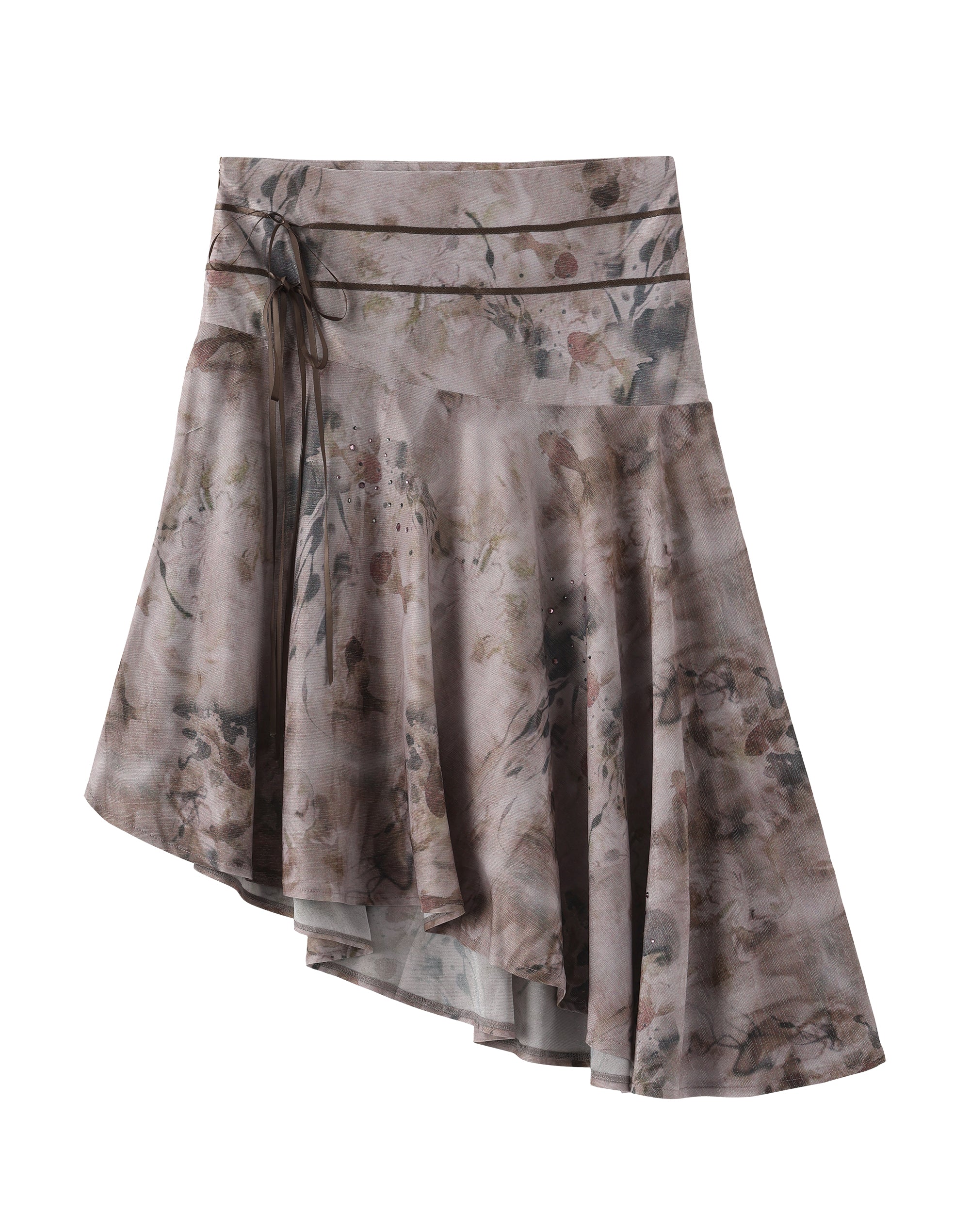 JIUWU PARK Tie-Dye Embellished Asymmetrical Skirt