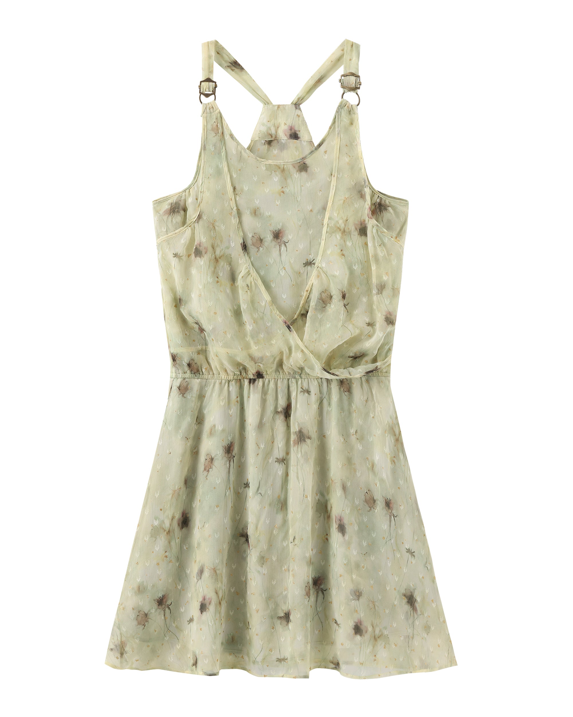 JIUWU PARK Sheer Floral Chiffon Cami Dress