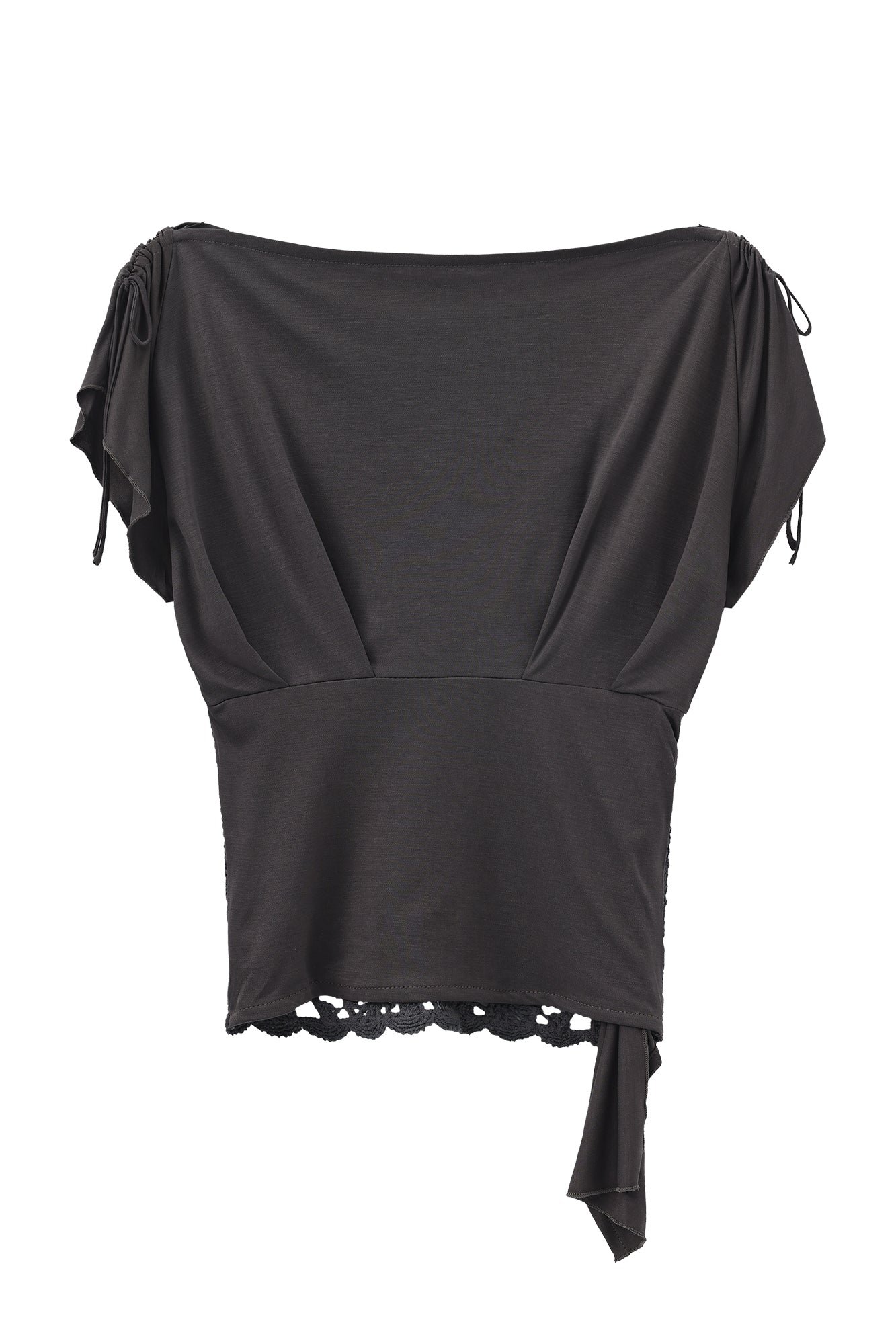 JIUWU PARK Draped Crochet Panel Tee