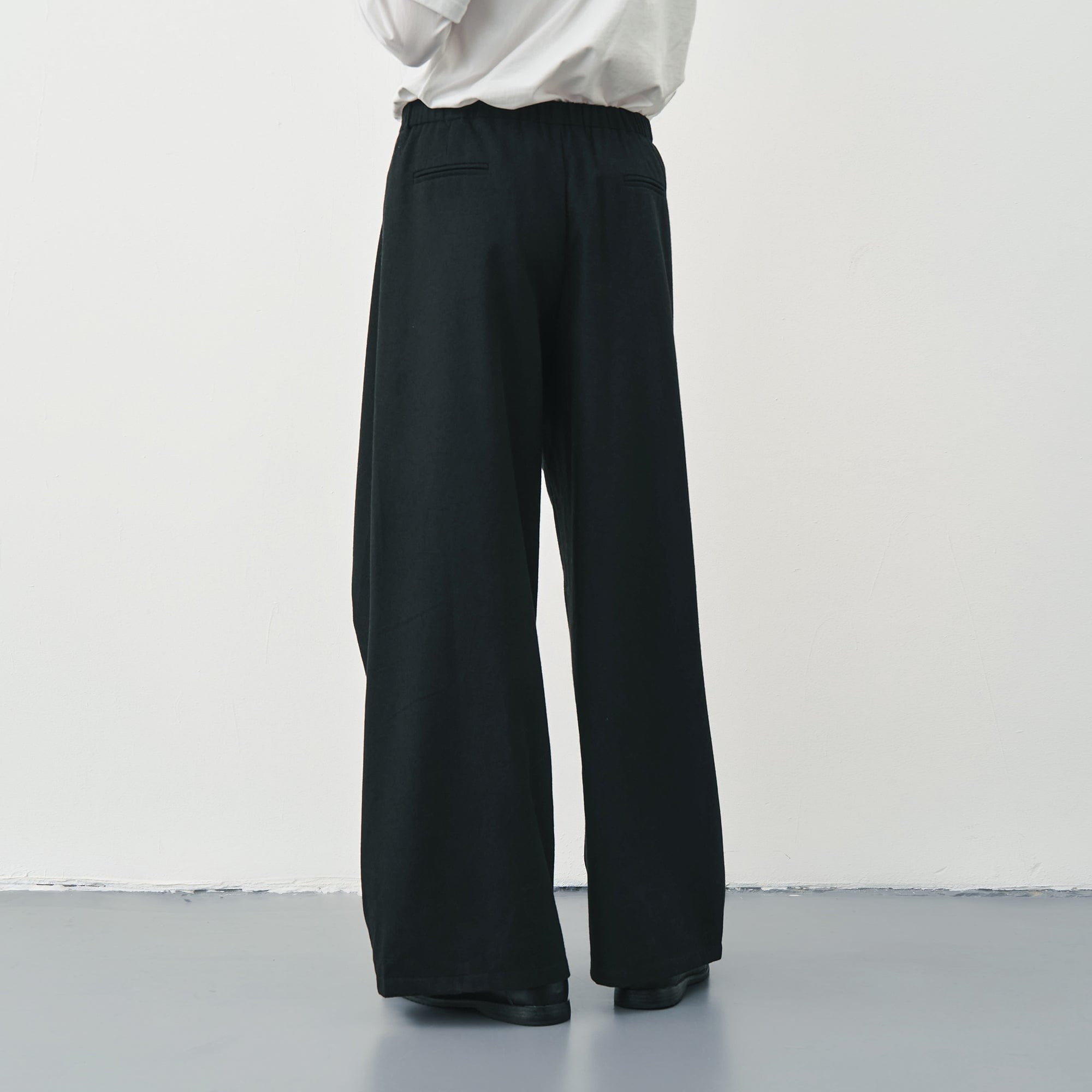 SAME FLOW Overlap Front Woolen Blend Kendo Trousers