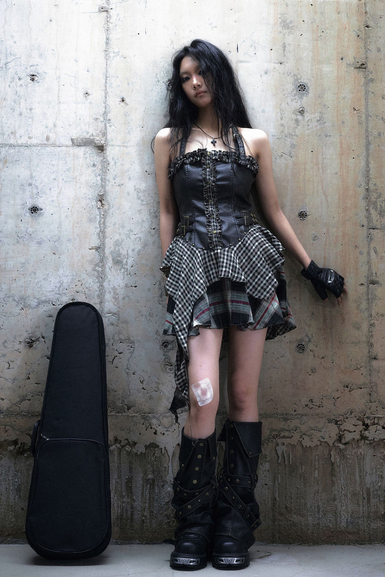 CESTNOUS Ruffled Trim Corset Layered Mini Dress