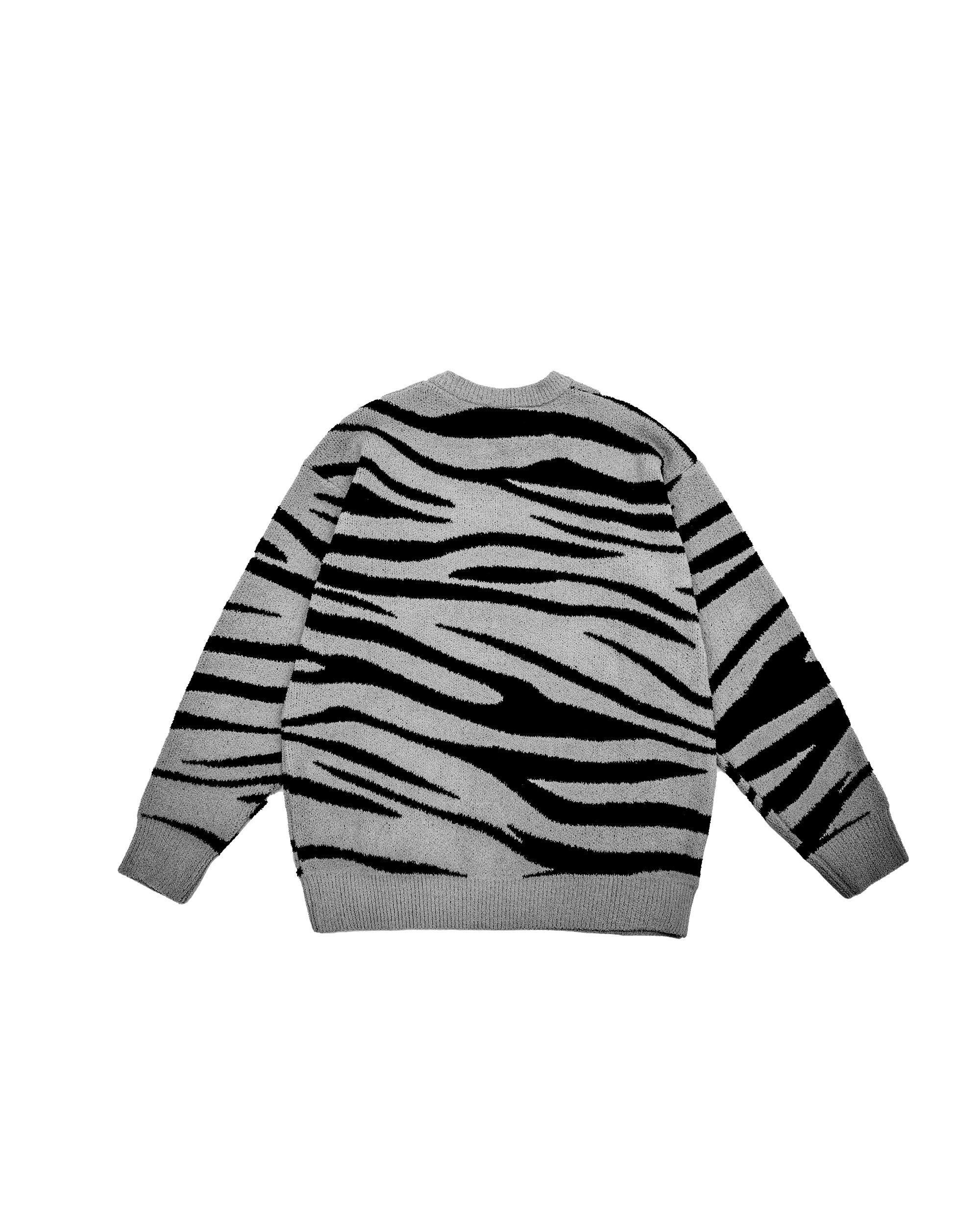 MOGONGSHE Zebra Jacquard LOGO Patch Sweater