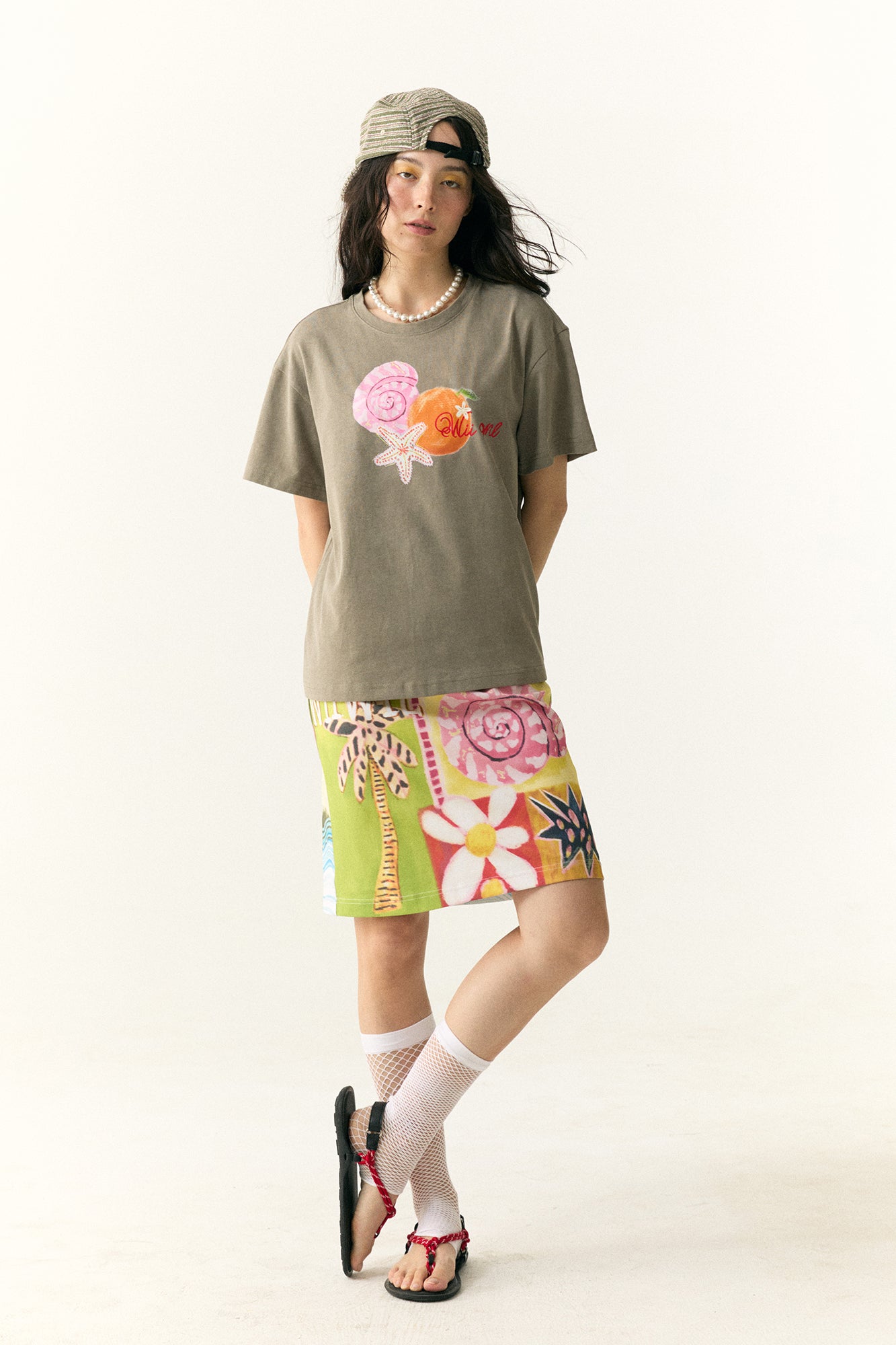 WII WIL Full-Print Tropical Collage Skirt