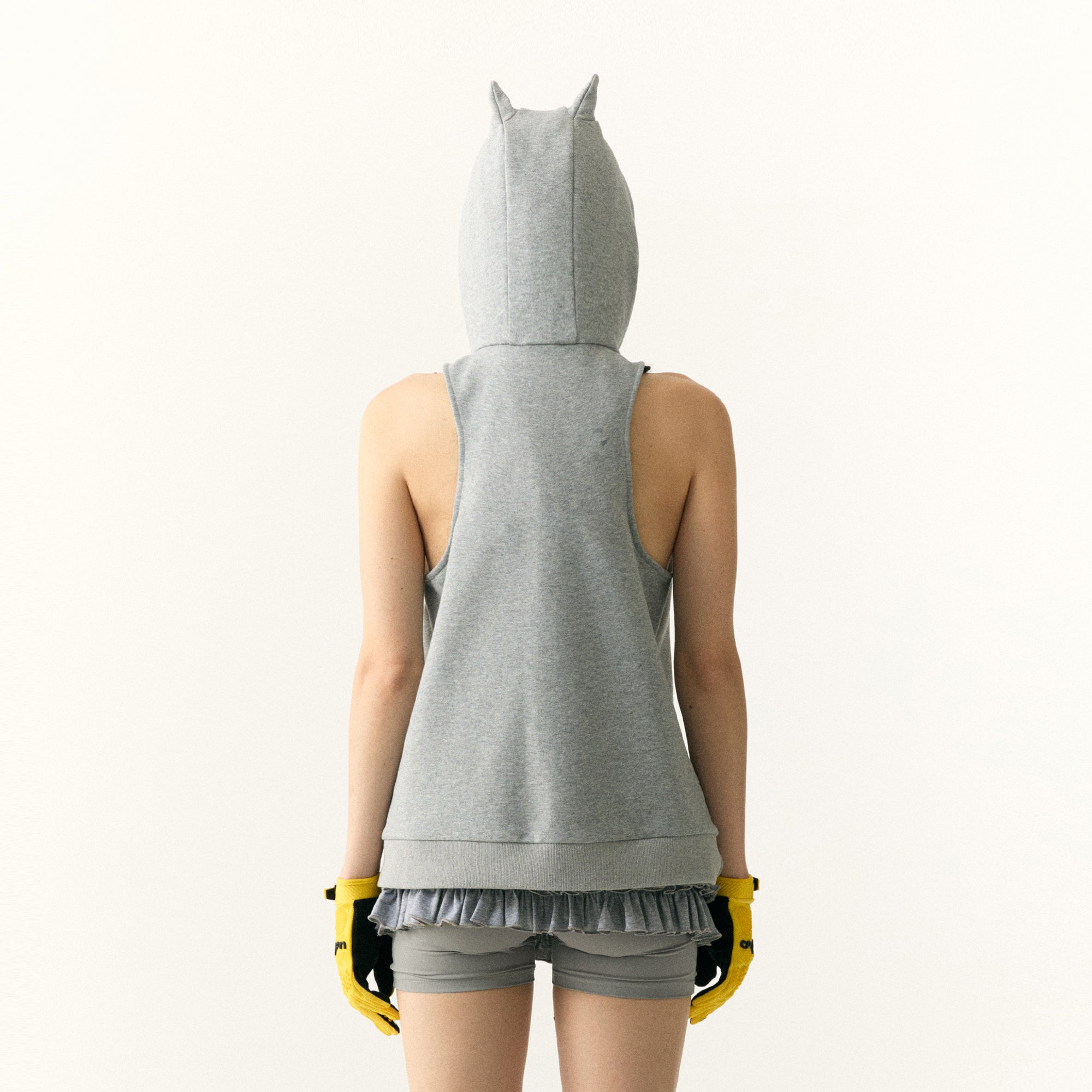 WII WIL Cat-Ear Hooded Keyhole Tank Top