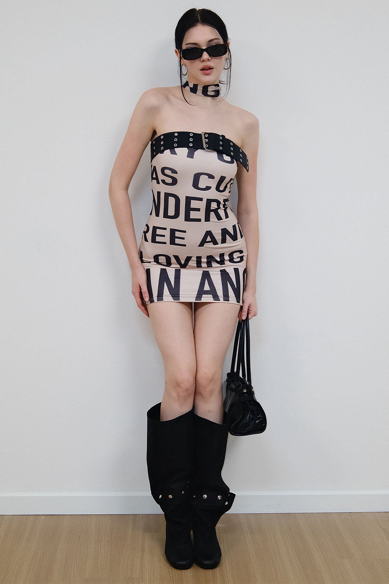 AE30 SAINT Strapless Halter Mini Dress