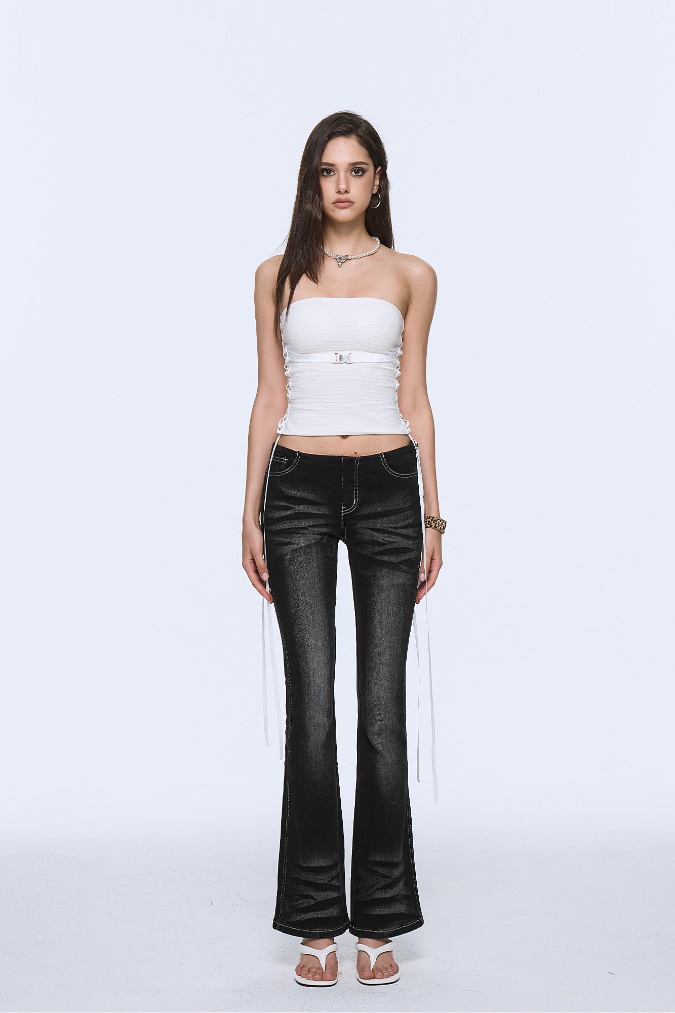 AE30 SAINT Side Lace-Up Buckle Tube Top