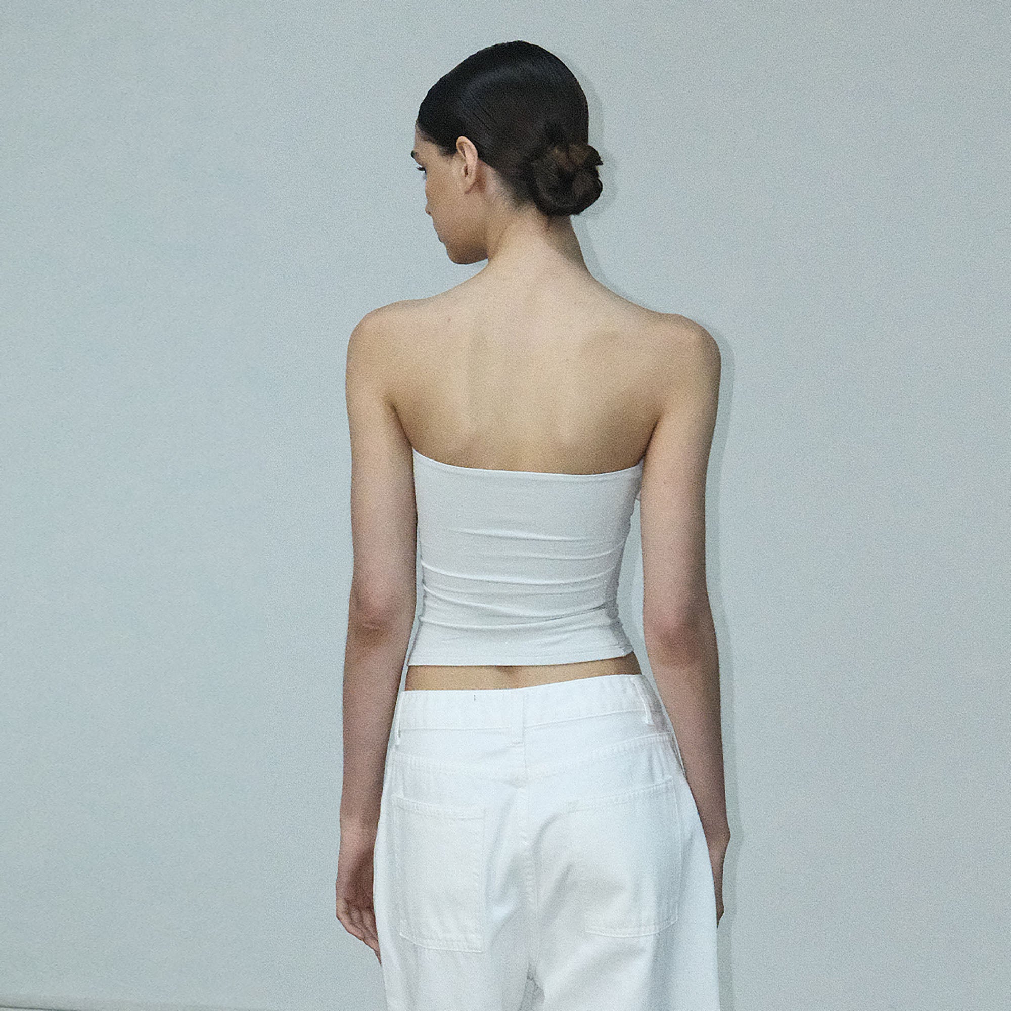 AE30 SAINT Embellished Rosette Tube Top