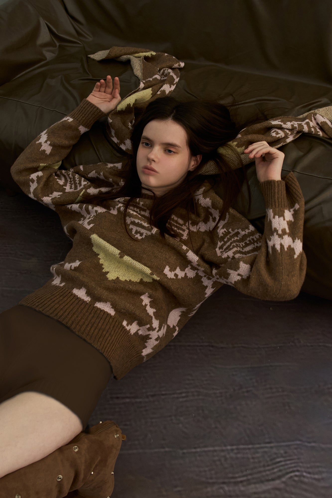 THE NEVERMORE Pixel Heart Jacquard Sweater