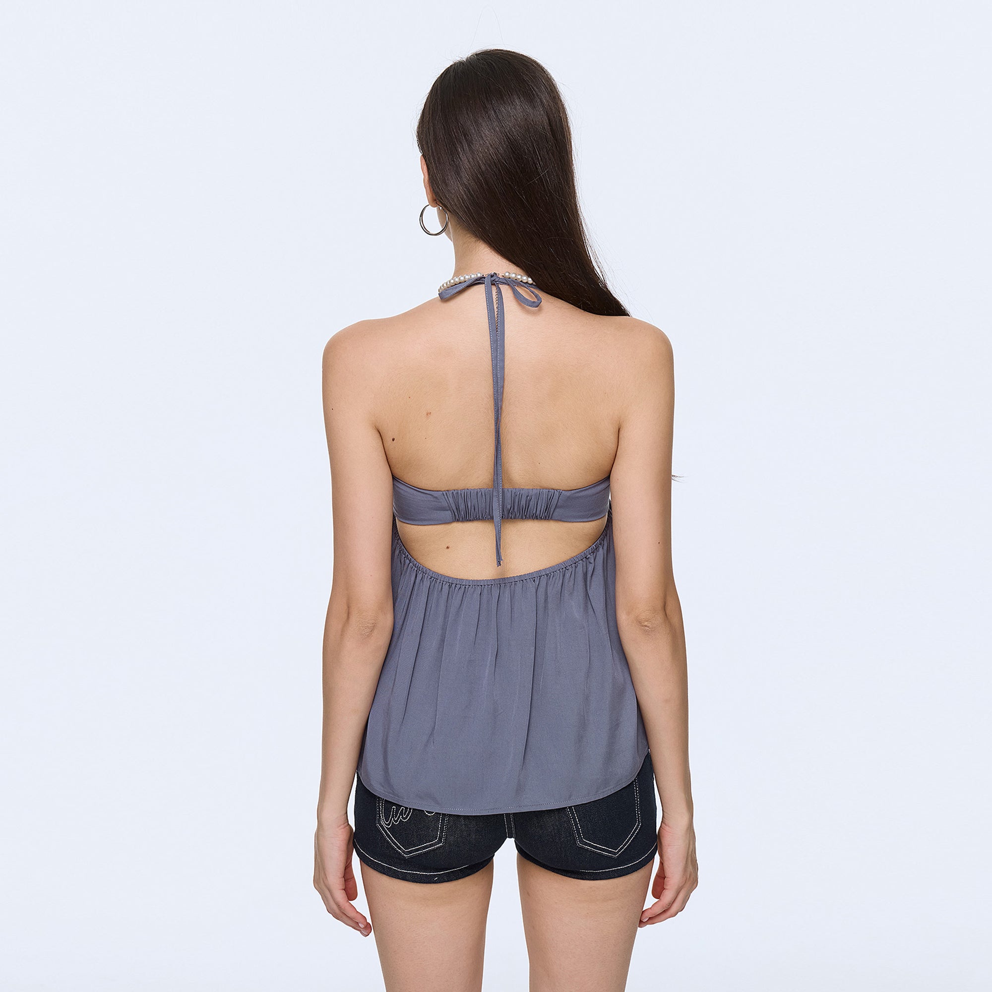 AE30 SAINT Strappy Handkerchief Halter Top