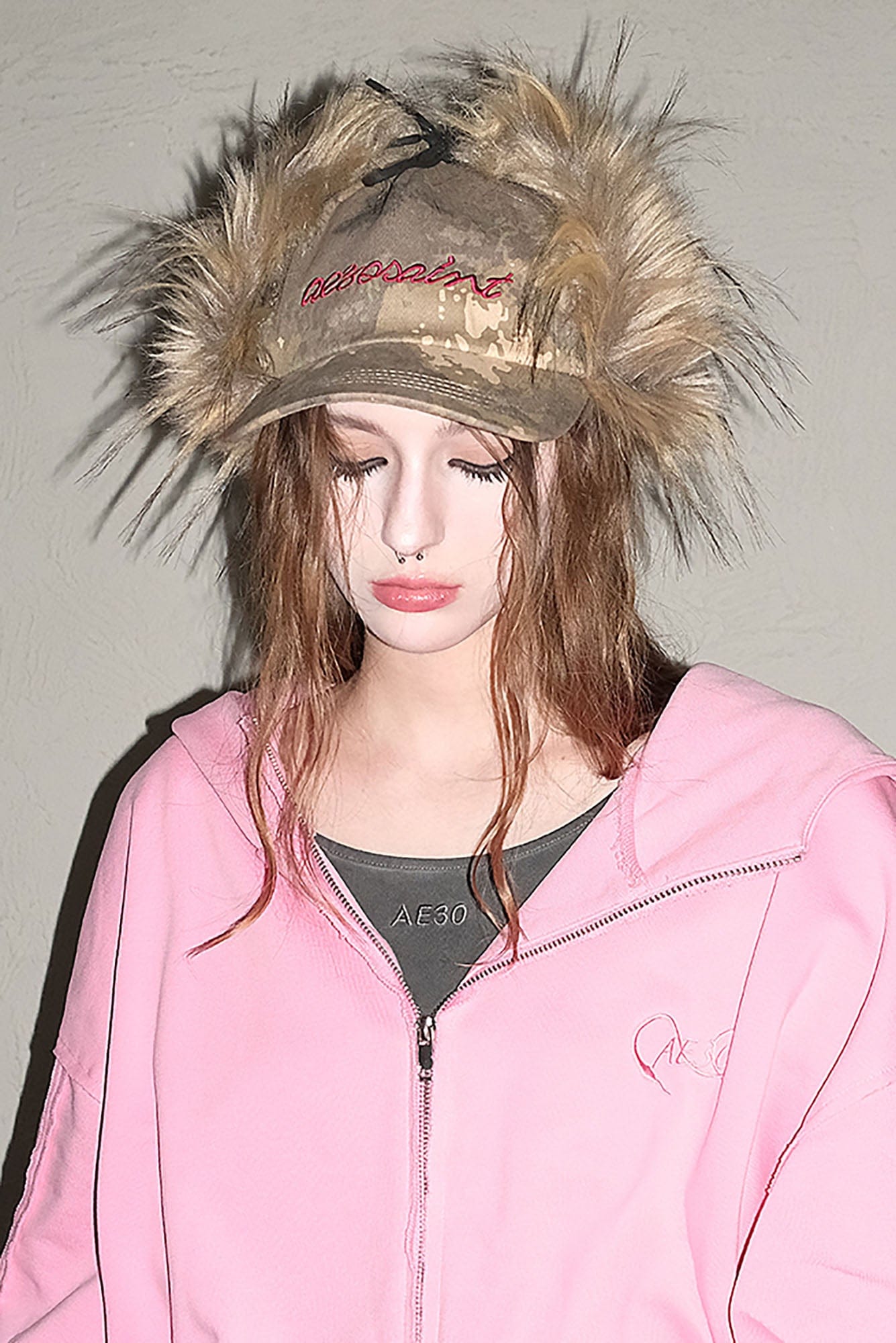 AE30 SAINT Camo Faux Fur-Trim Cap