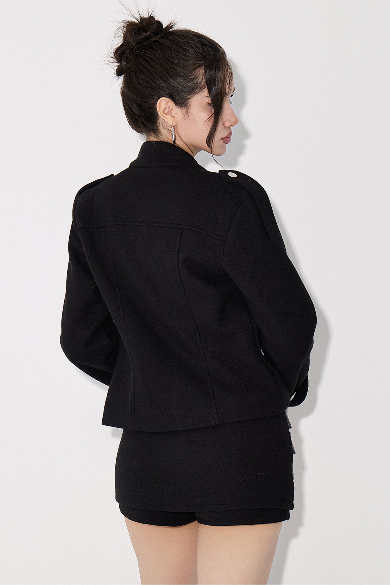 AE30 SAINT Faux Leather Belted Mini Shorts