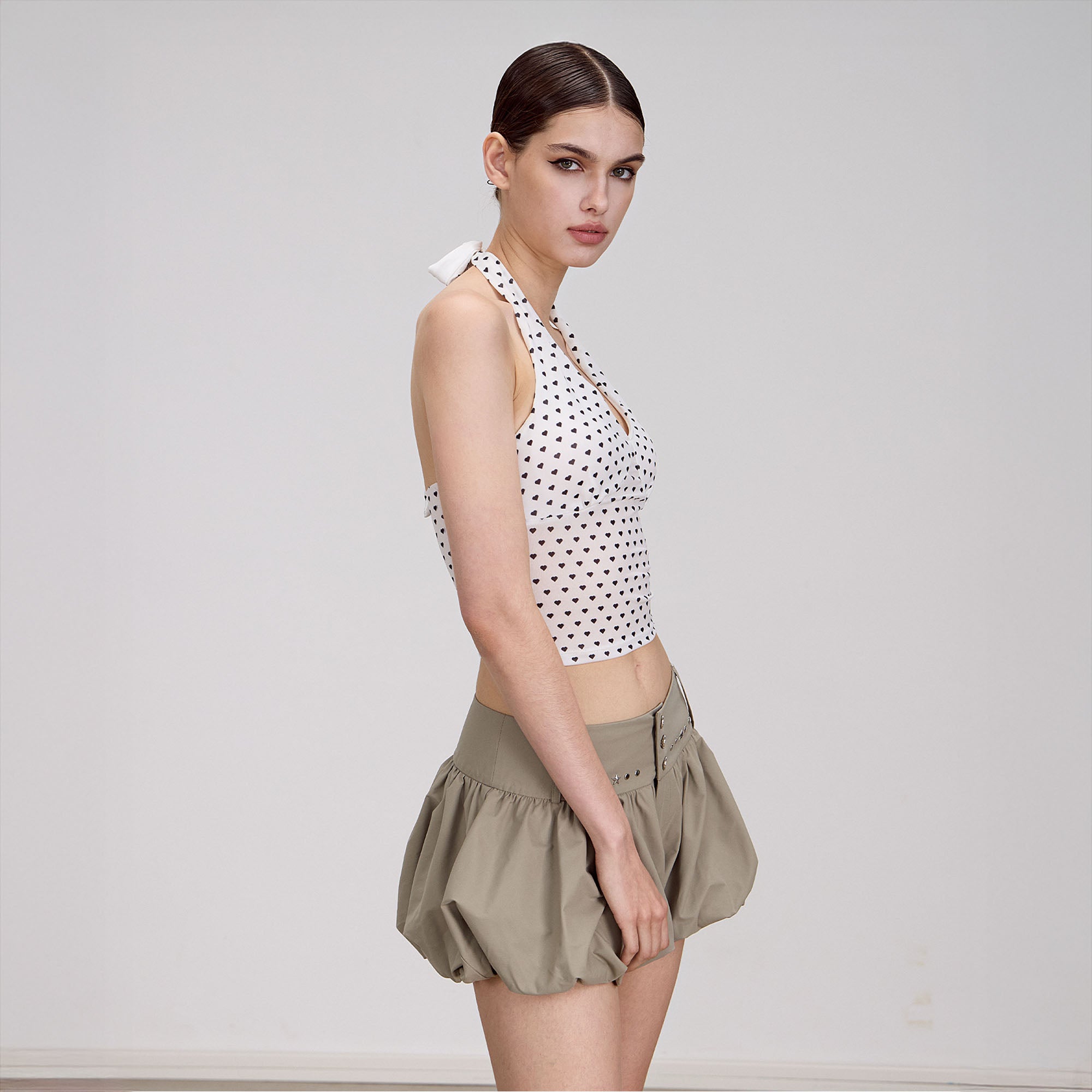 AE30 SAINT Mini Heart Halter Tank Top