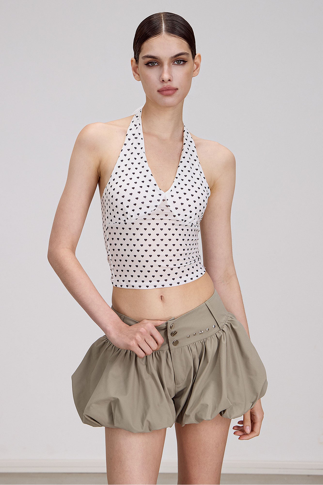 AE30 SAINT Mini Heart Halter Tank Top