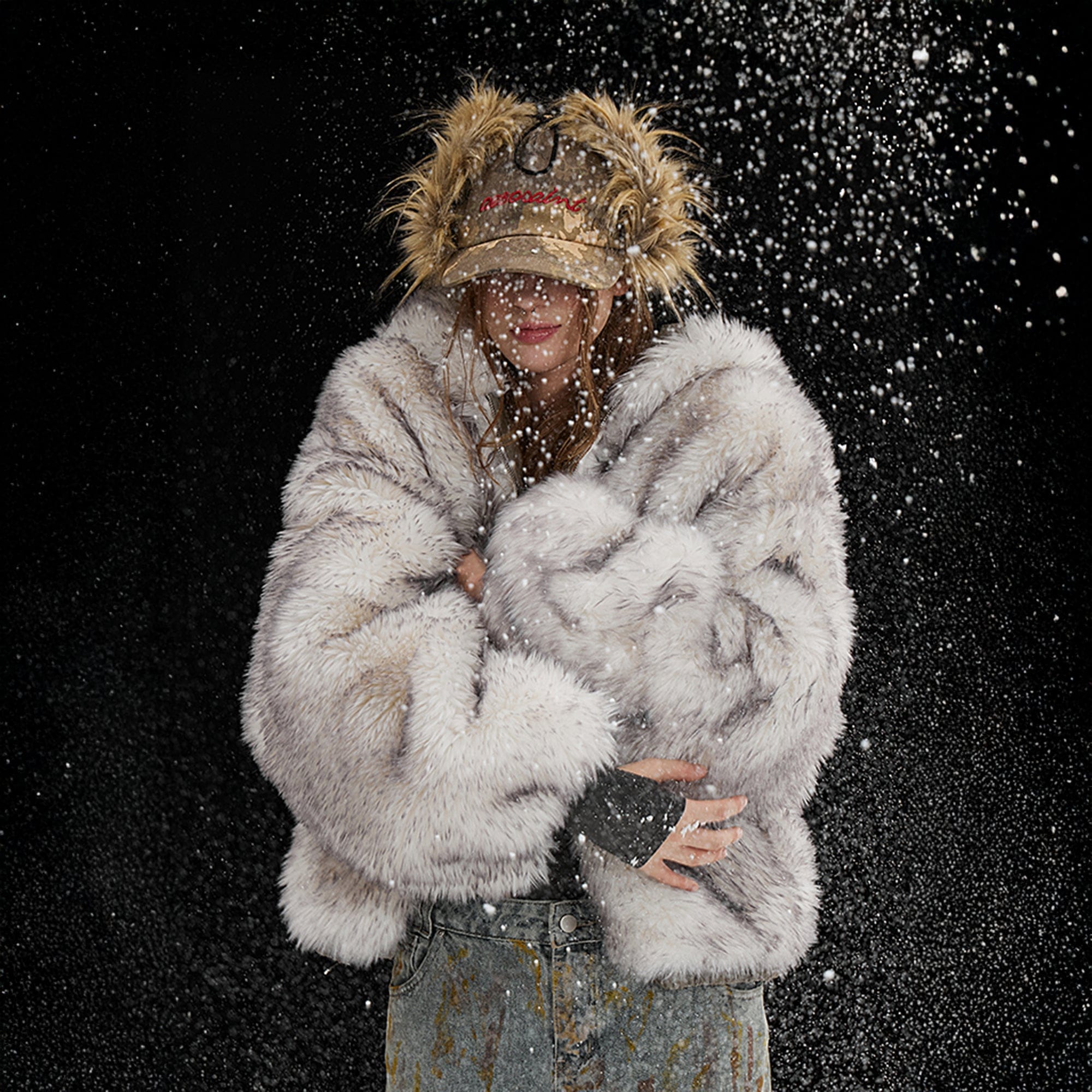 AE30 SAINT Reversible Suede Faux Fur Lining Coat