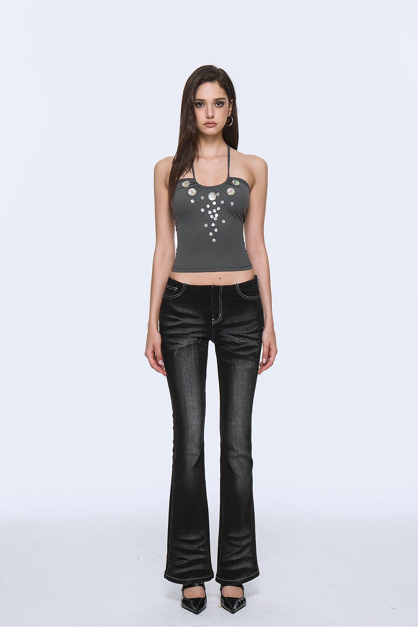 AE30 SAINT Disc Embellished Multi-Way Tank Top