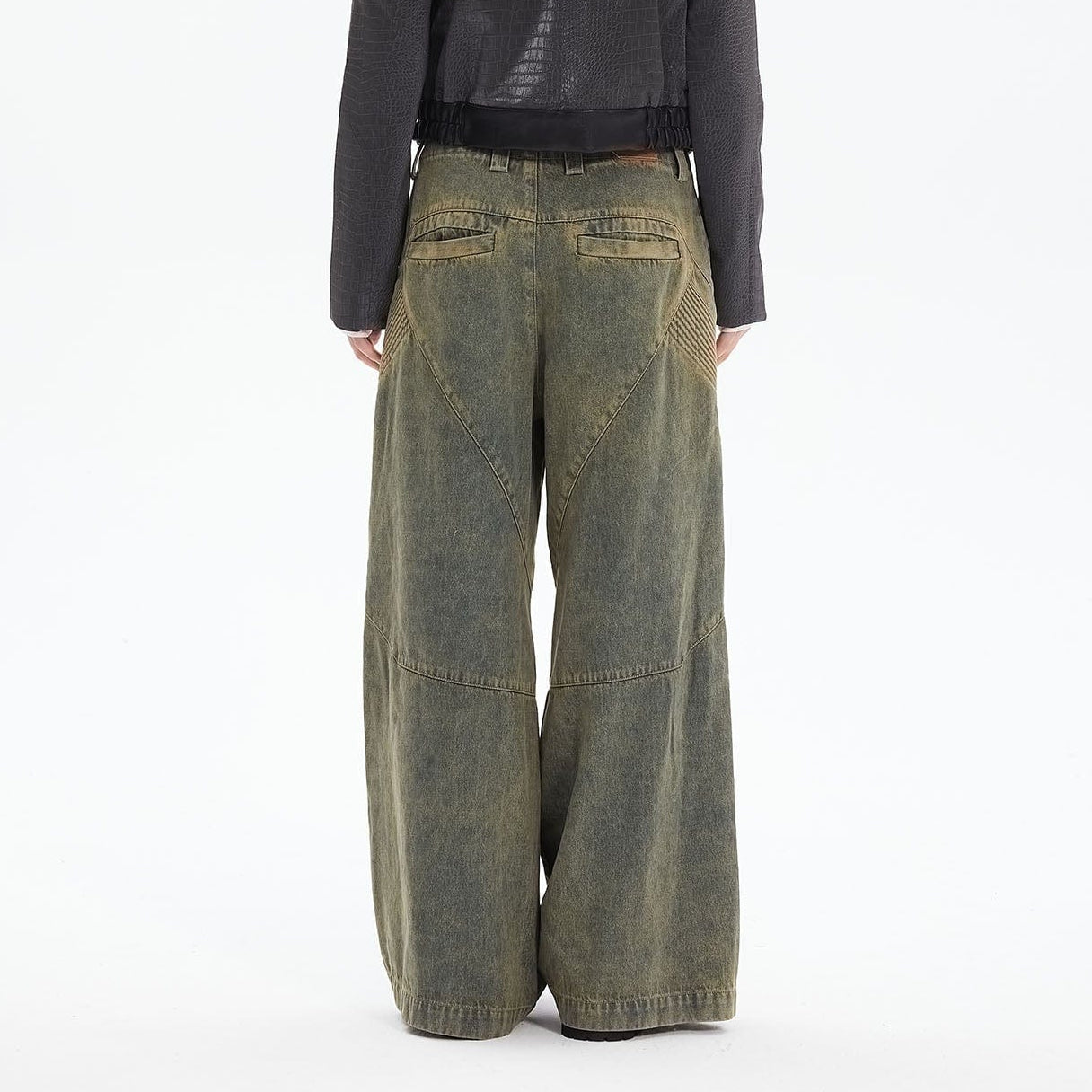 ERROR CODE ROBOT Heavy Wash Paneled Straight-Leg Jeans