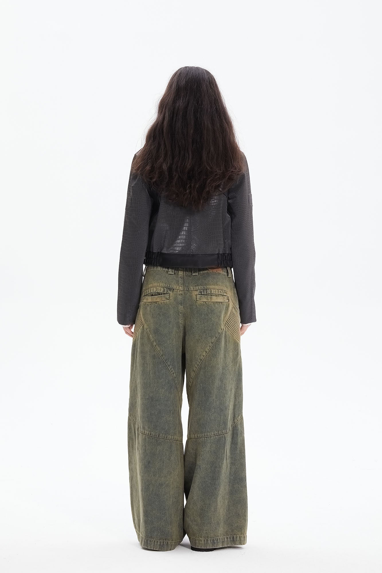 ERROR CODE ROBOT Heavy Wash Paneled Straight-Leg Jeans
