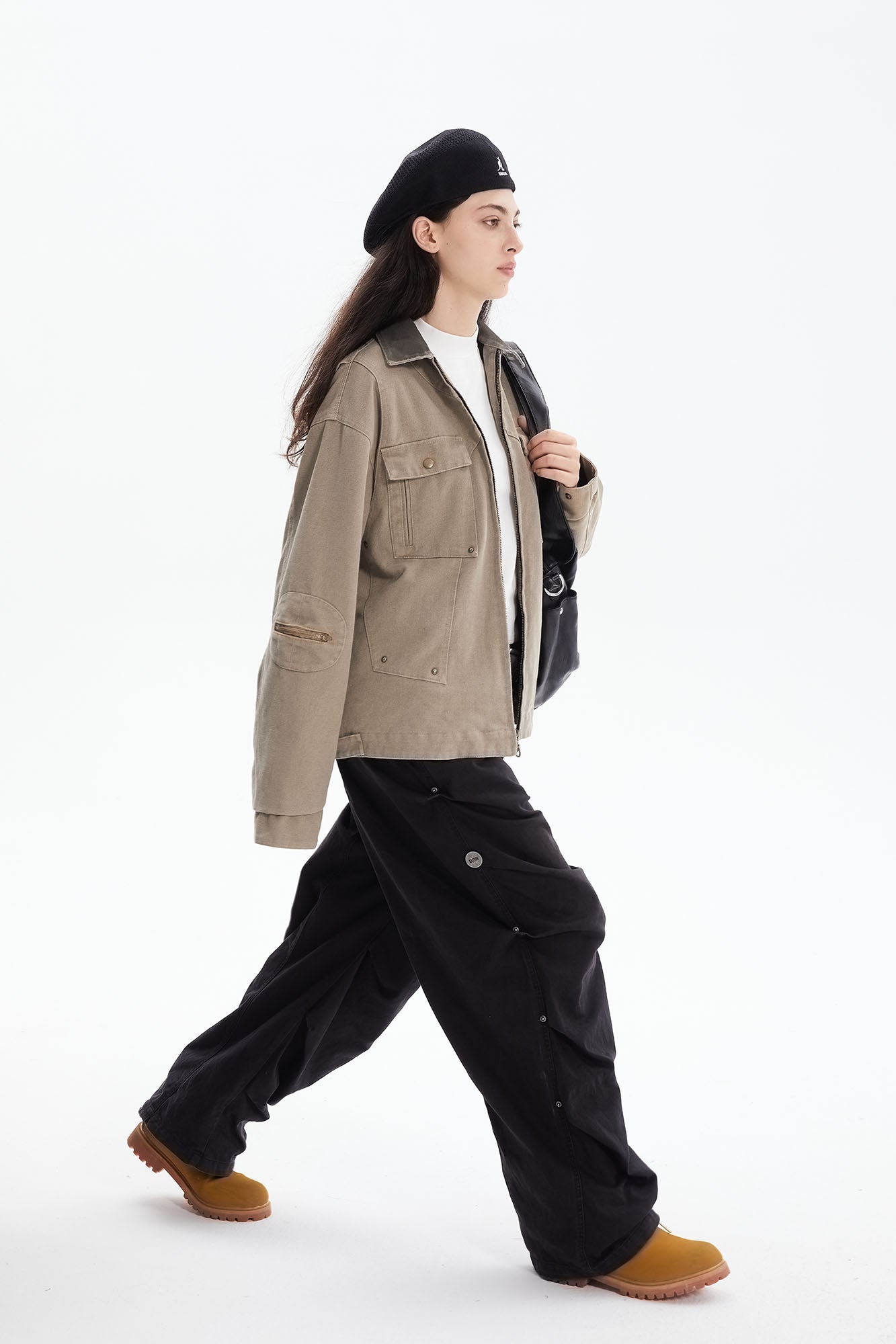 ERROR CODE ROBOT Contrast Collar Workwear Jacket
