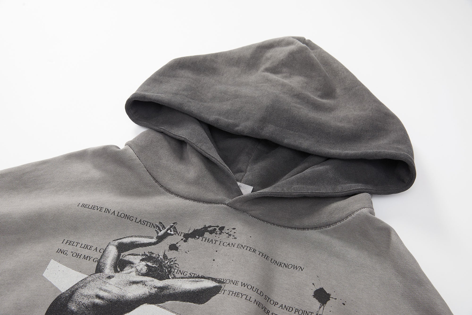 ERROR CODE ROBOT Graphic Faded Oversized Hoodie