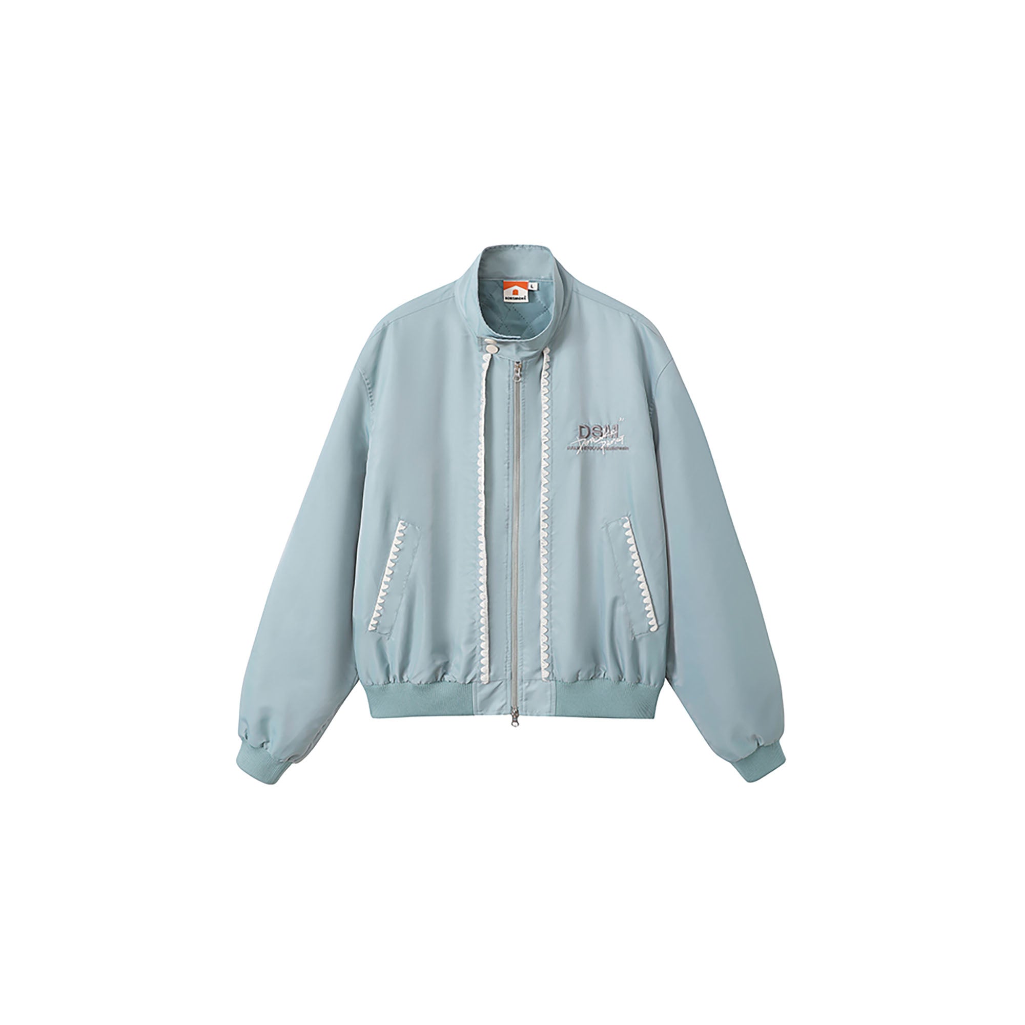 DONSMOKE Glossy Contrast Whipstitch Bomber Jacket