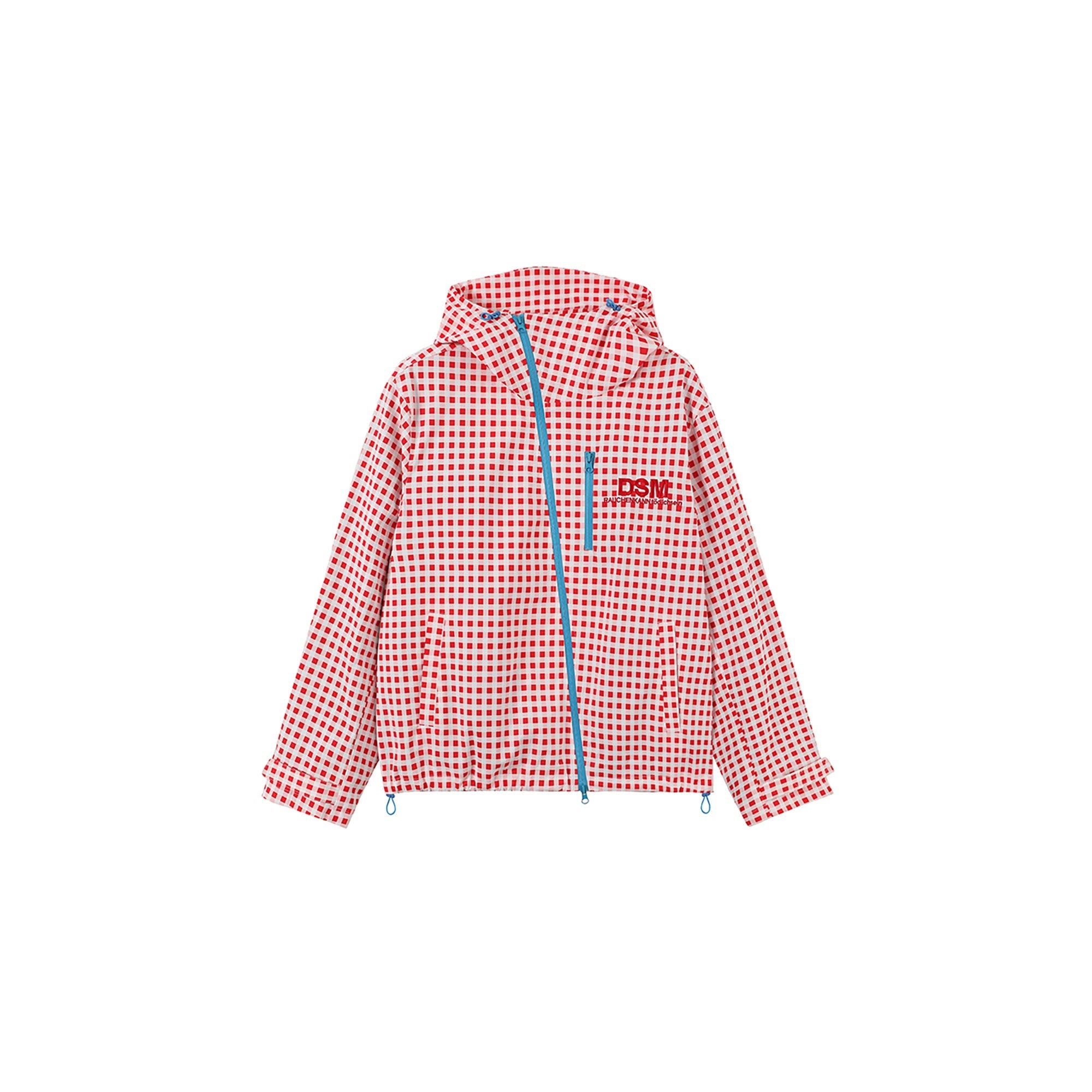DONSMOKE Diagonal-Zip Check Teflon Windbreaker
