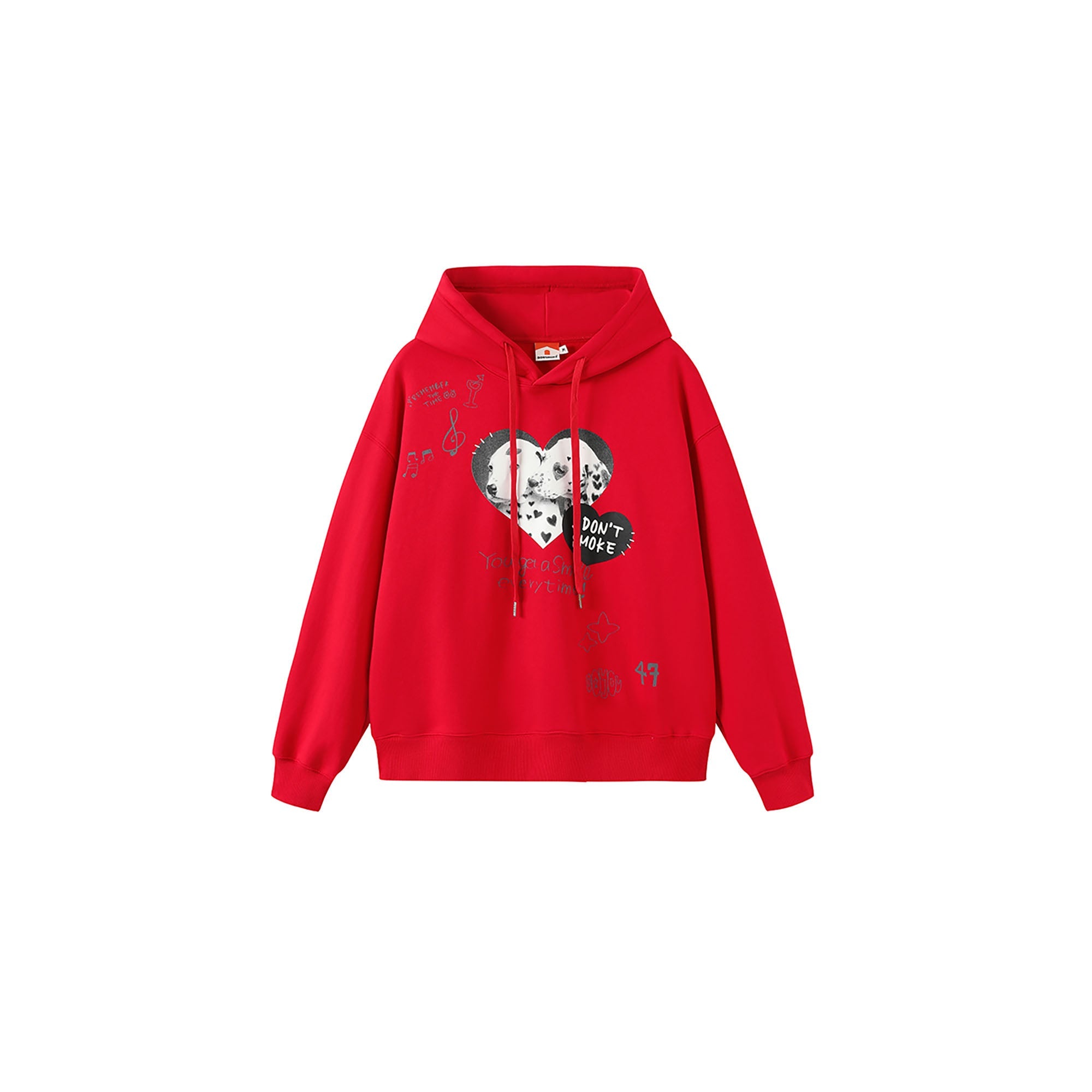 DONSMOKE Puppy Heart Doodle Hoodie