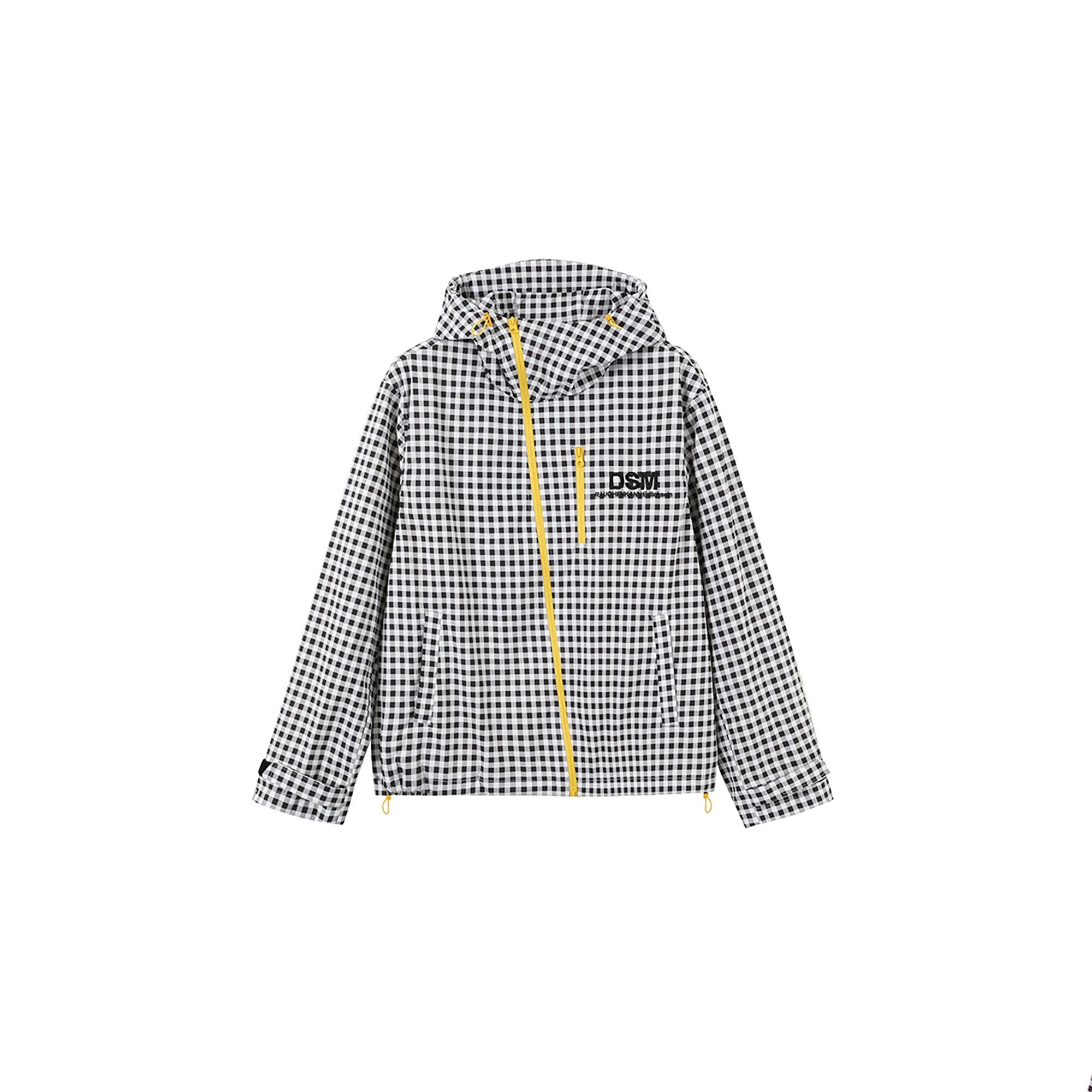 DONSMOKE Diagonal-Zip Check Teflon Windbreaker