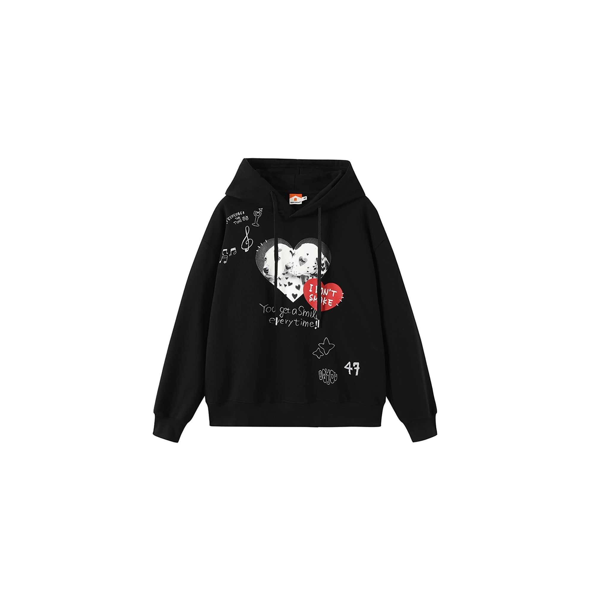 DONSMOKE Puppy Heart Doodle Hoodie