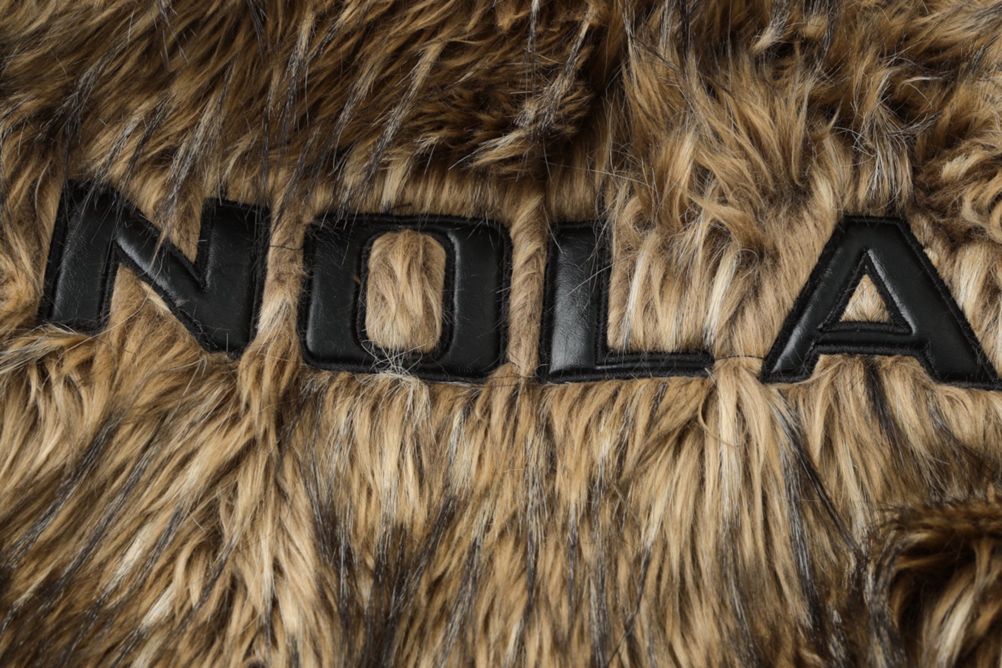 NEVER OFFEND L ANGEL Paneled Faux-Leather & Shag Fur Jacket