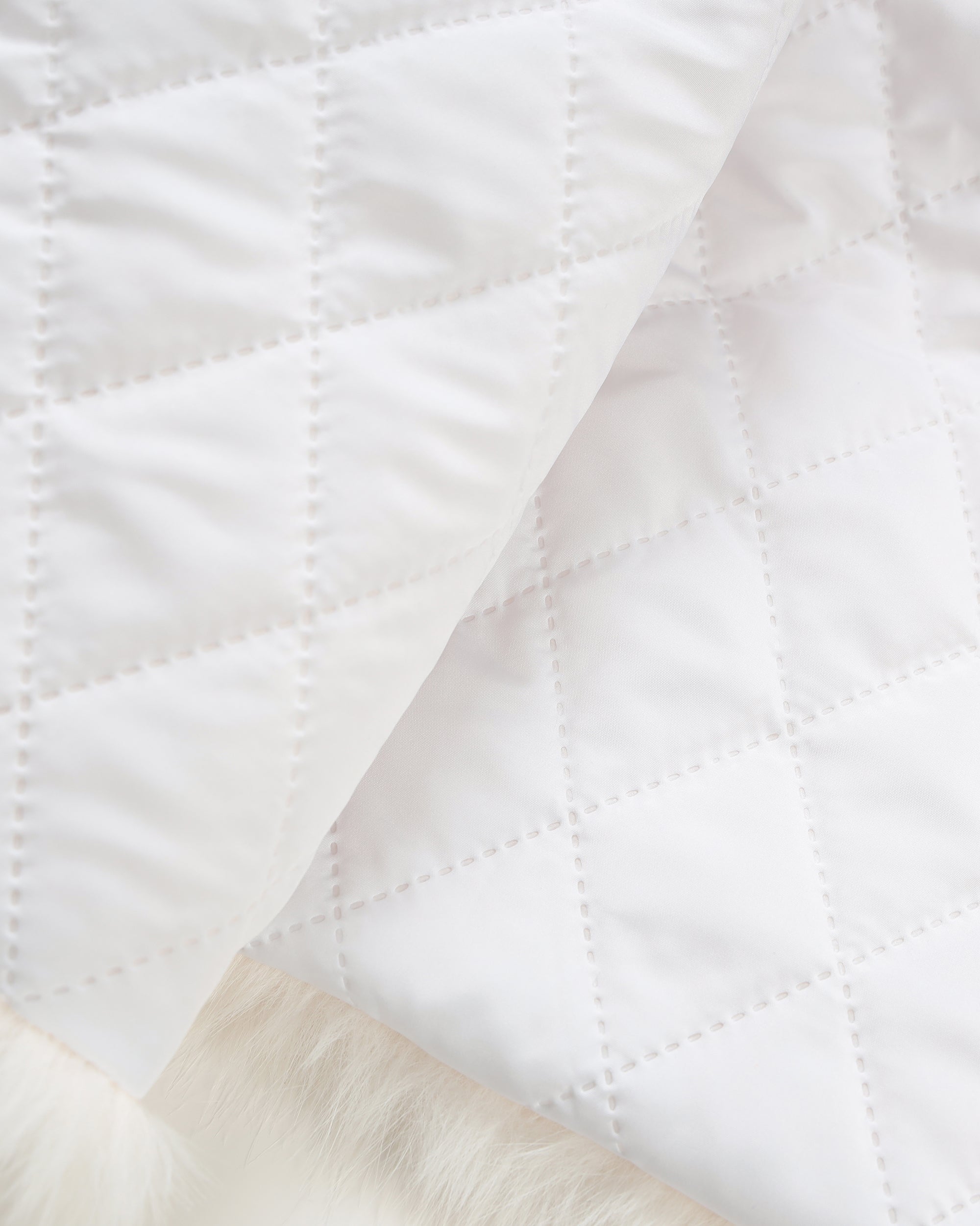 NEVER OFFEND L ANGEL Faux Fur Crossover Quilted Jacket