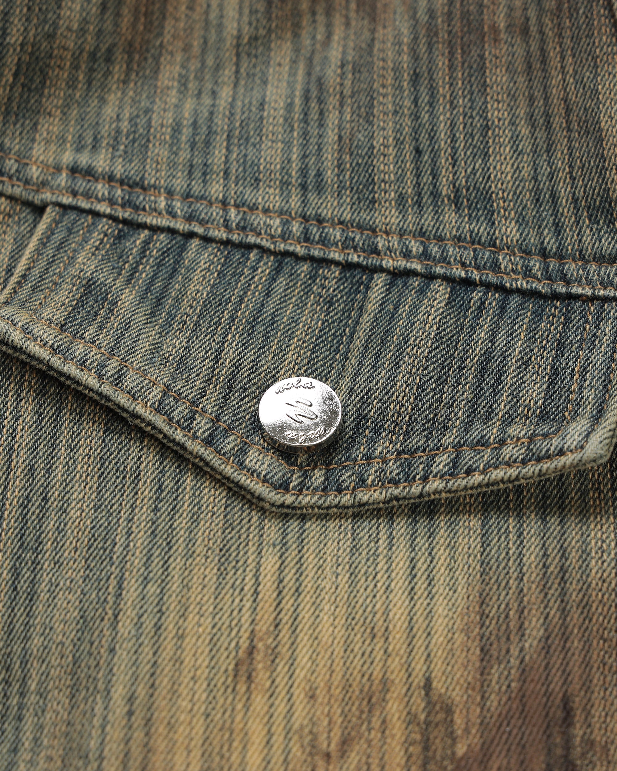 NEVER OFFEND L ANGEL Distressed Denim Fur-Trim Jacket