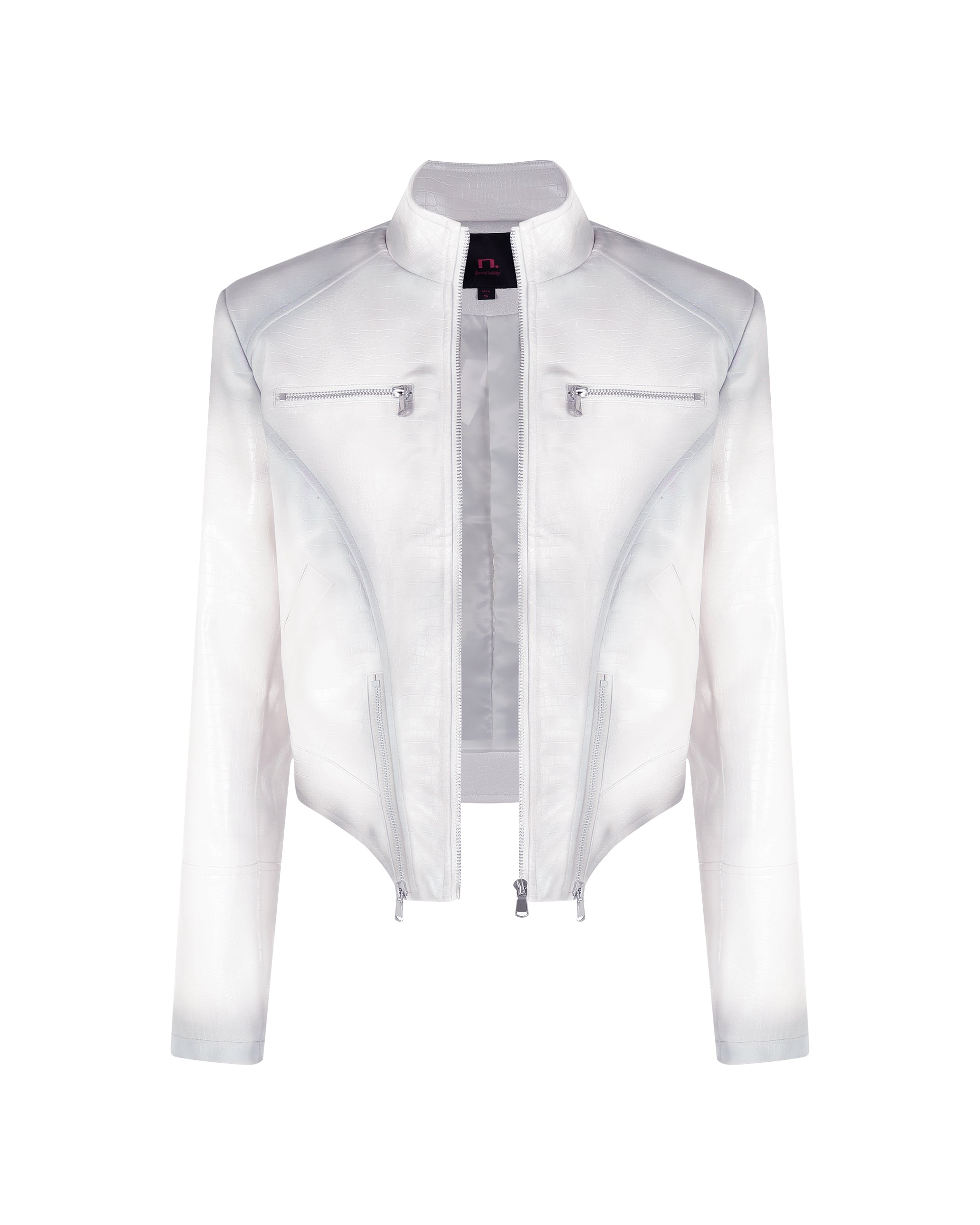 NEVER OFFEND L ANGEL Fog Ombre Cropped Moto Jacket