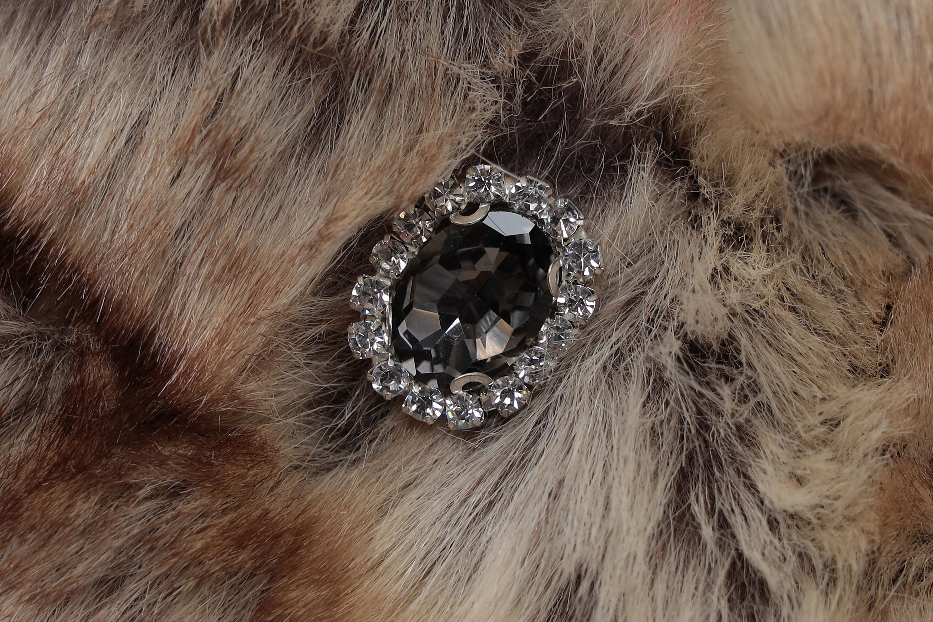 NEVER OFFEND L ANGEL Gem-Embellished Furry Bucket Hat