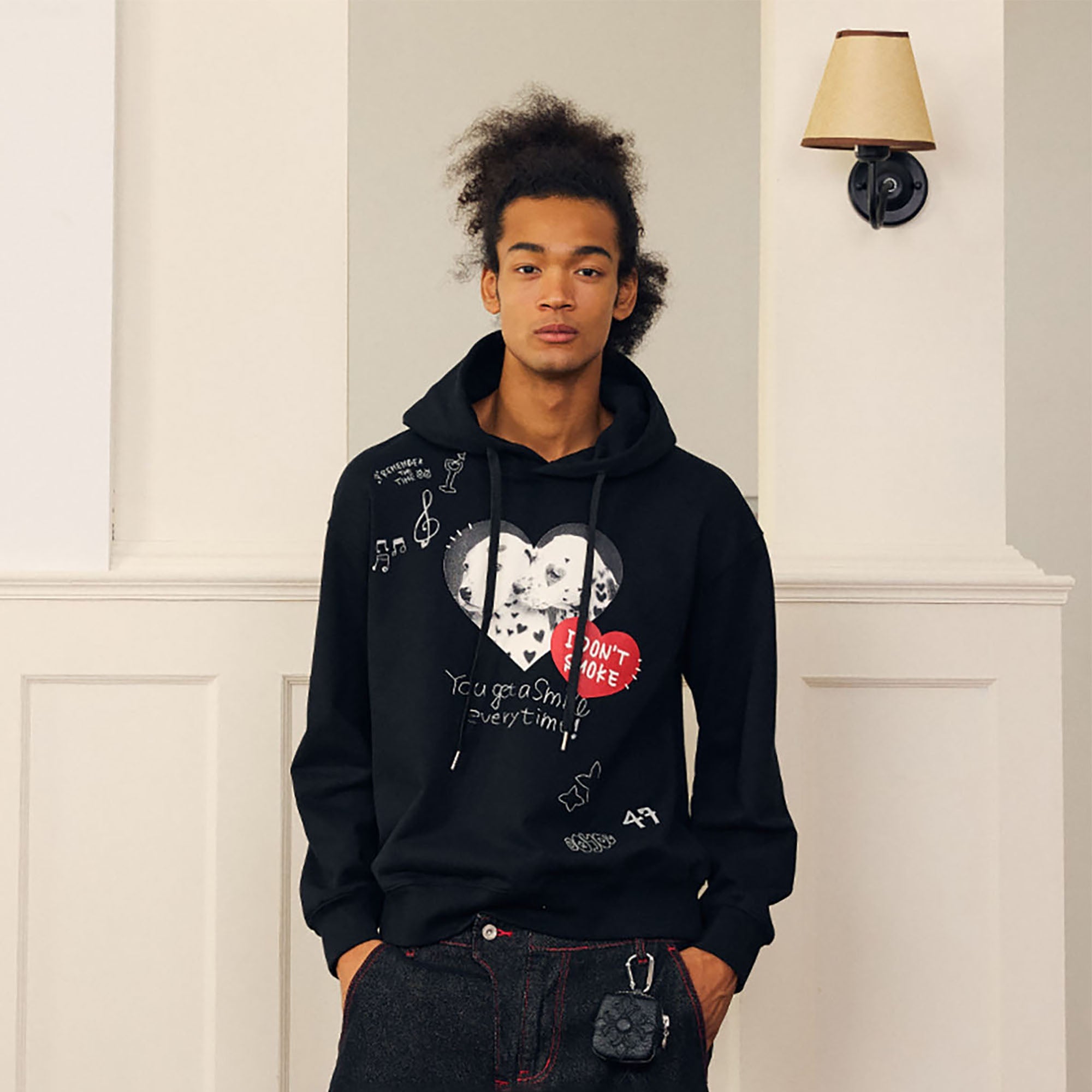 DONSMOKE Puppy Heart Doodle Hoodie