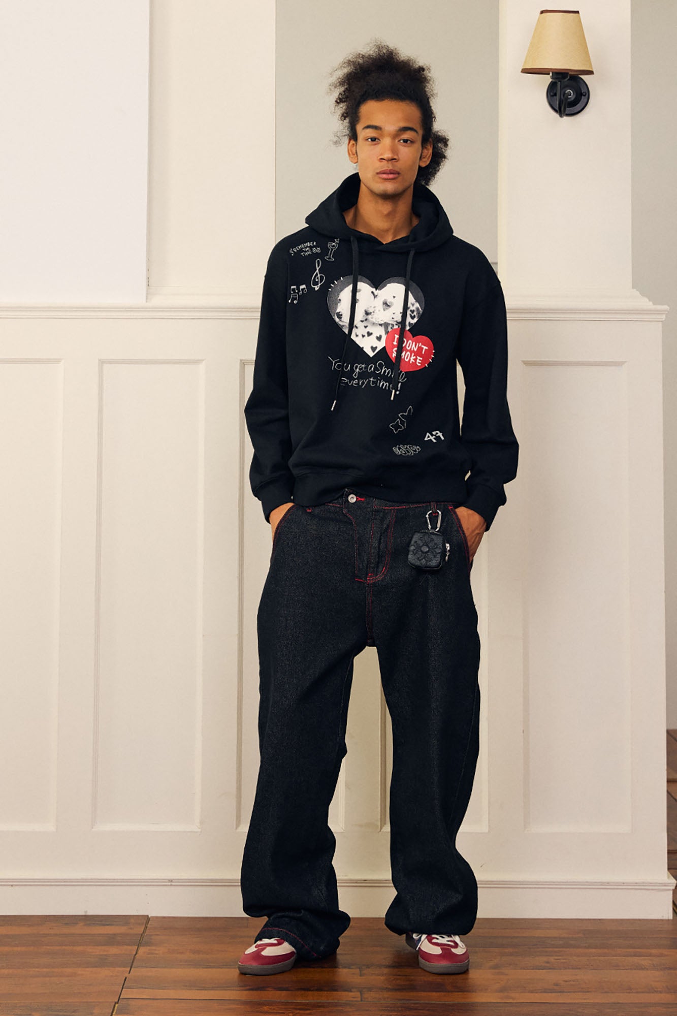 DONSMOKE Puppy Heart Doodle Hoodie