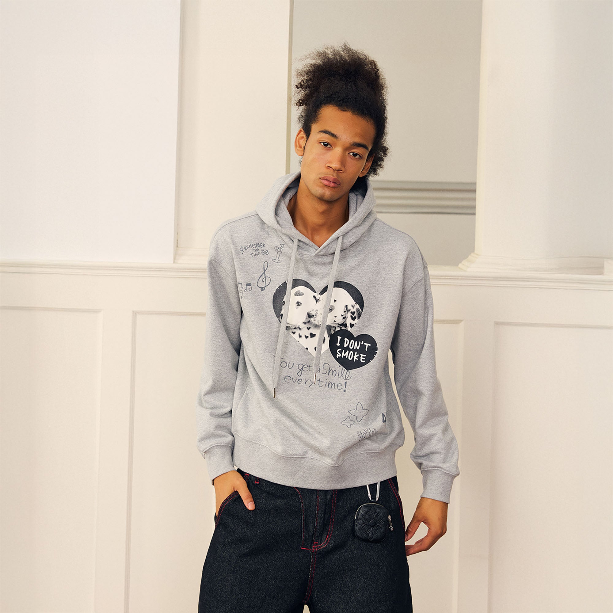 DONSMOKE Puppy Heart Doodle Hoodie
