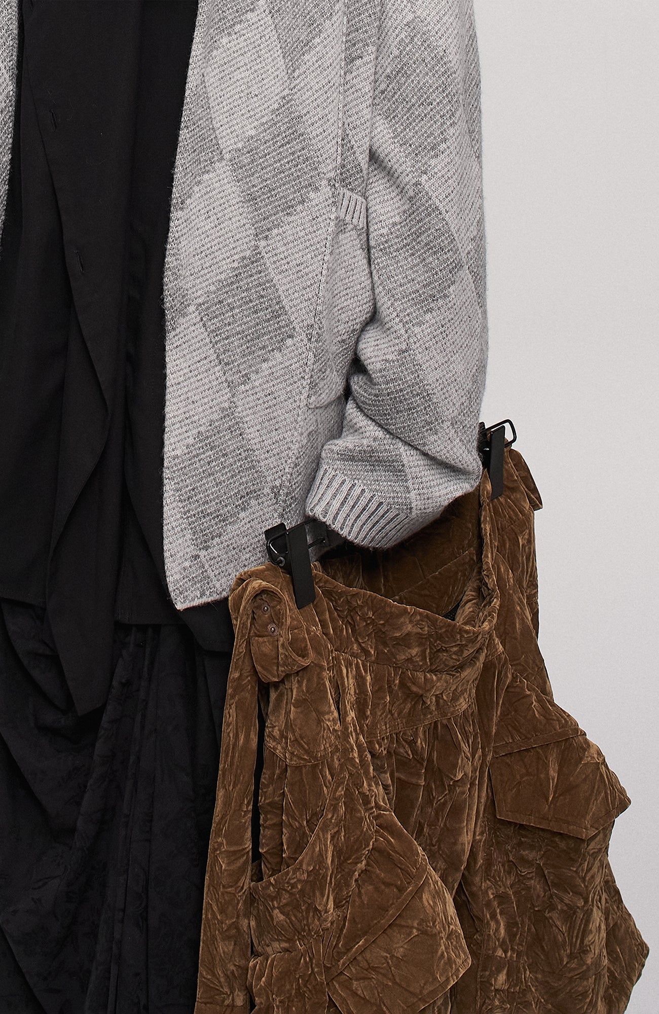 ILNya Nieternite Nifutur Oversized Linen Horsehide-Strap Messenger Bag