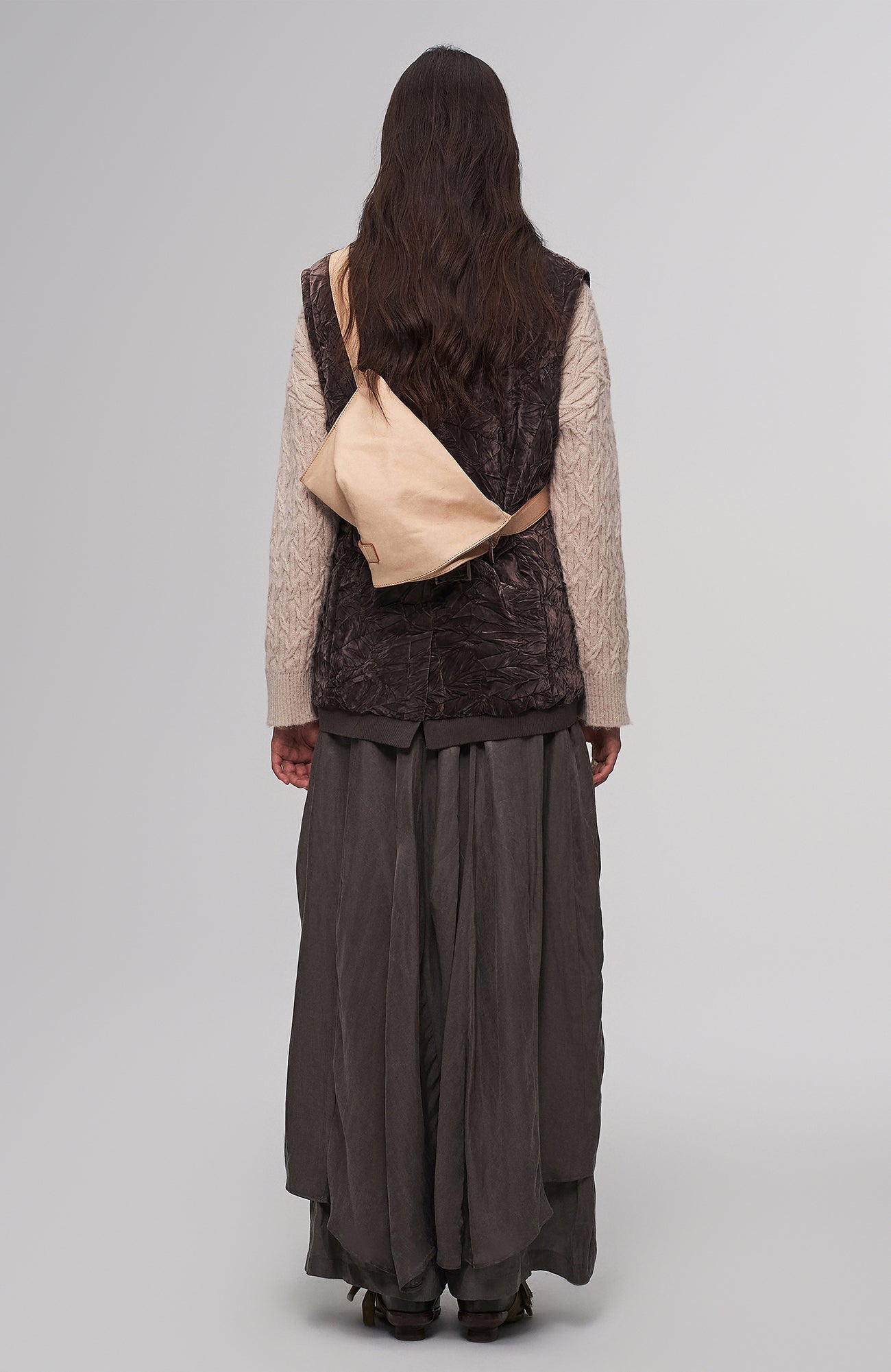 ILNya Nieternite Nifutur Asymmetric Tencel-Linen Blend Layered Skort