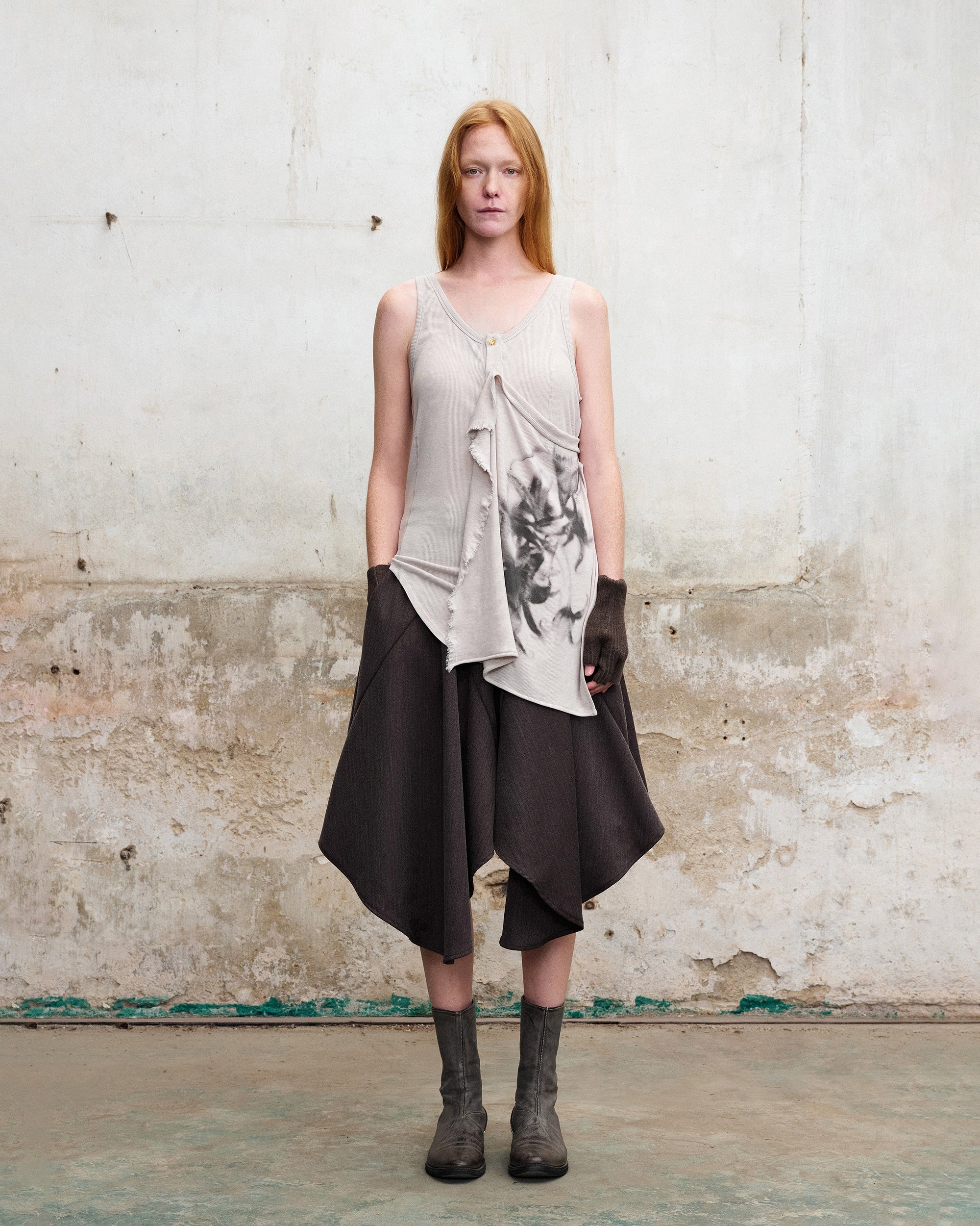 ILNya Nieternite Nifutur Layered Asymmetrical Skort Brown