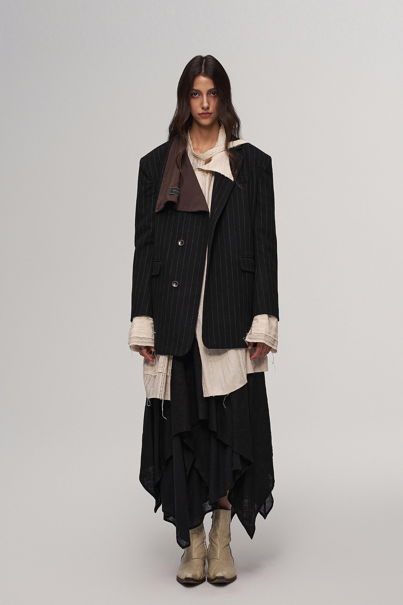 ILNya Nieternite Nifutur Asym Pleated Sheer Layered Skirt