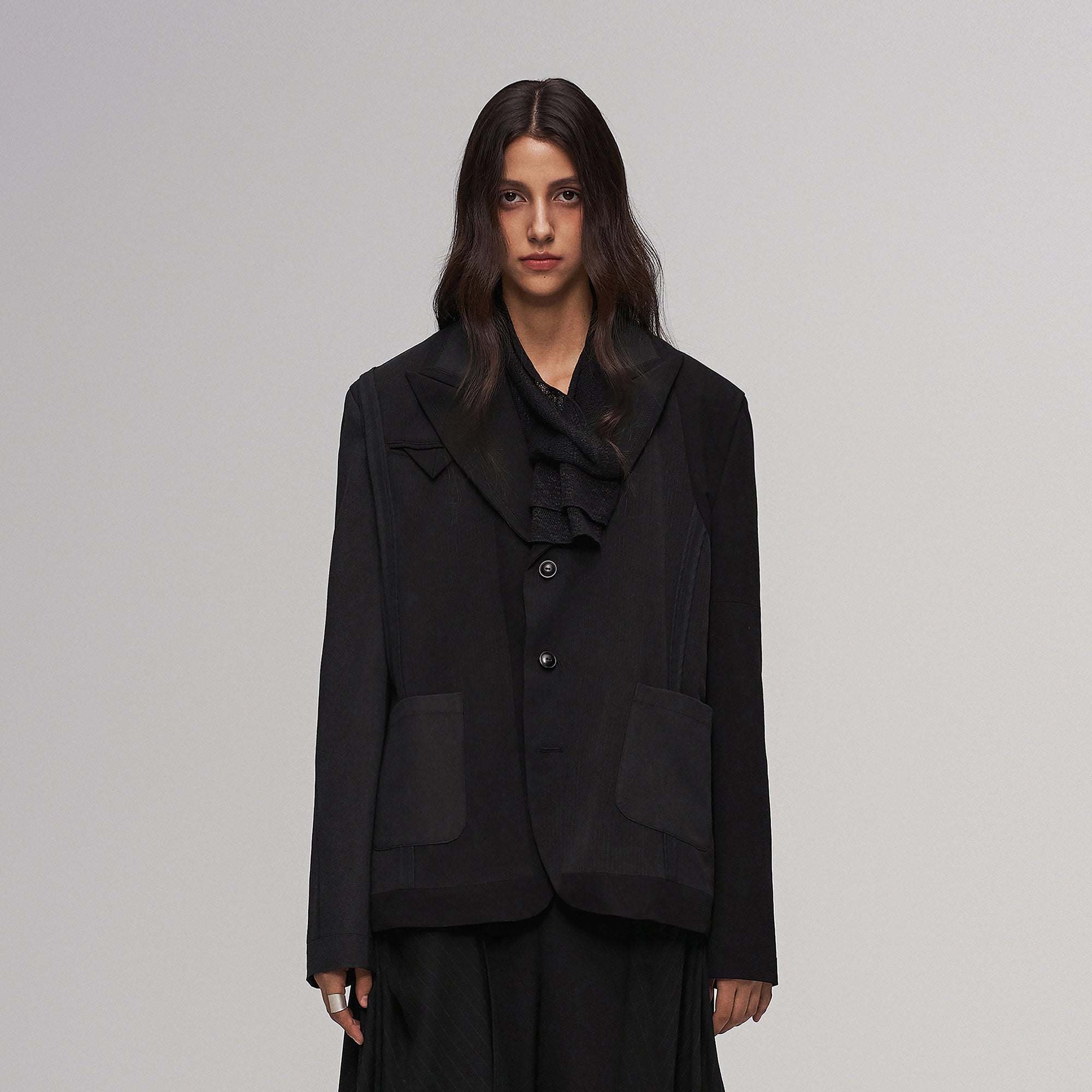 ILNya Nieternite Nifutur Asym Deconstructed Paneled Suit Jacket