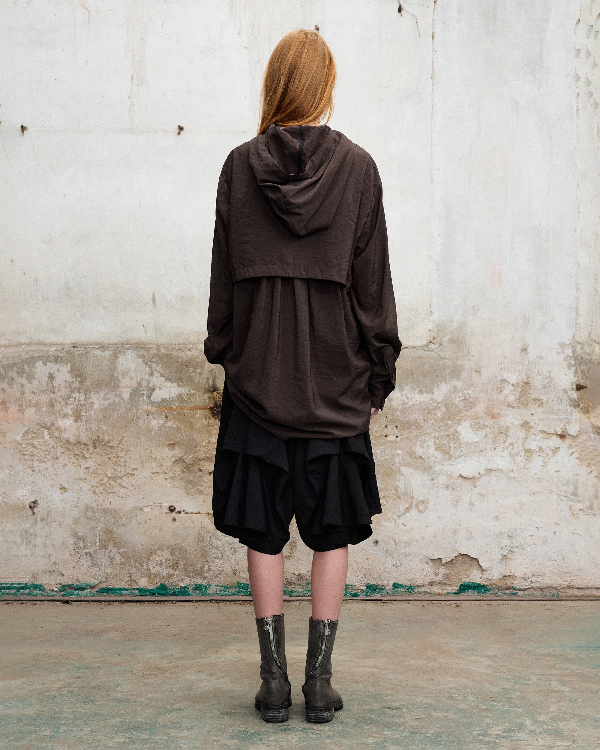 ILNya Nieternite Nifutur Layered Asymmetrical Skort Black