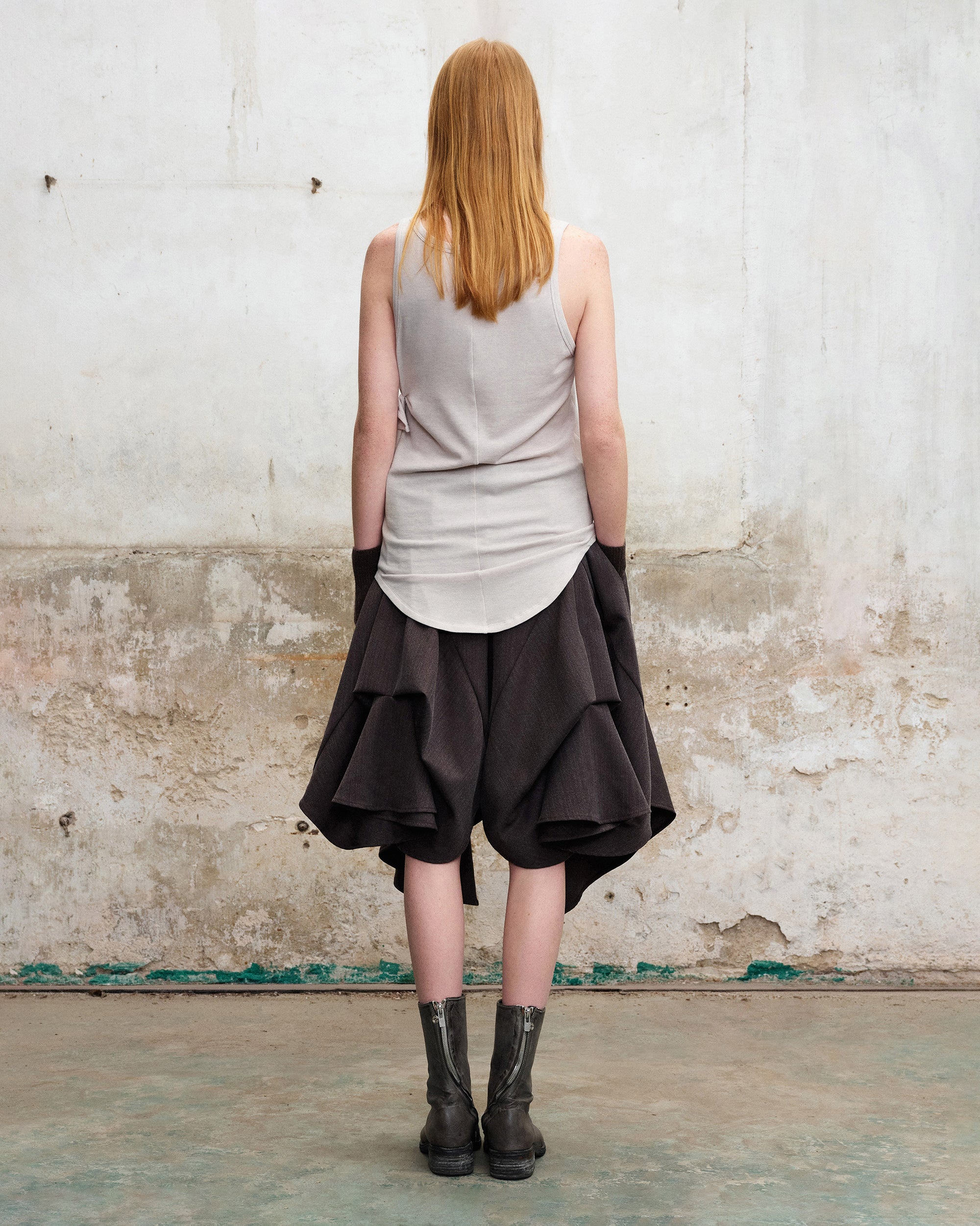 ILNya Nieternite Nifutur Layered Asymmetrical Skort Brown