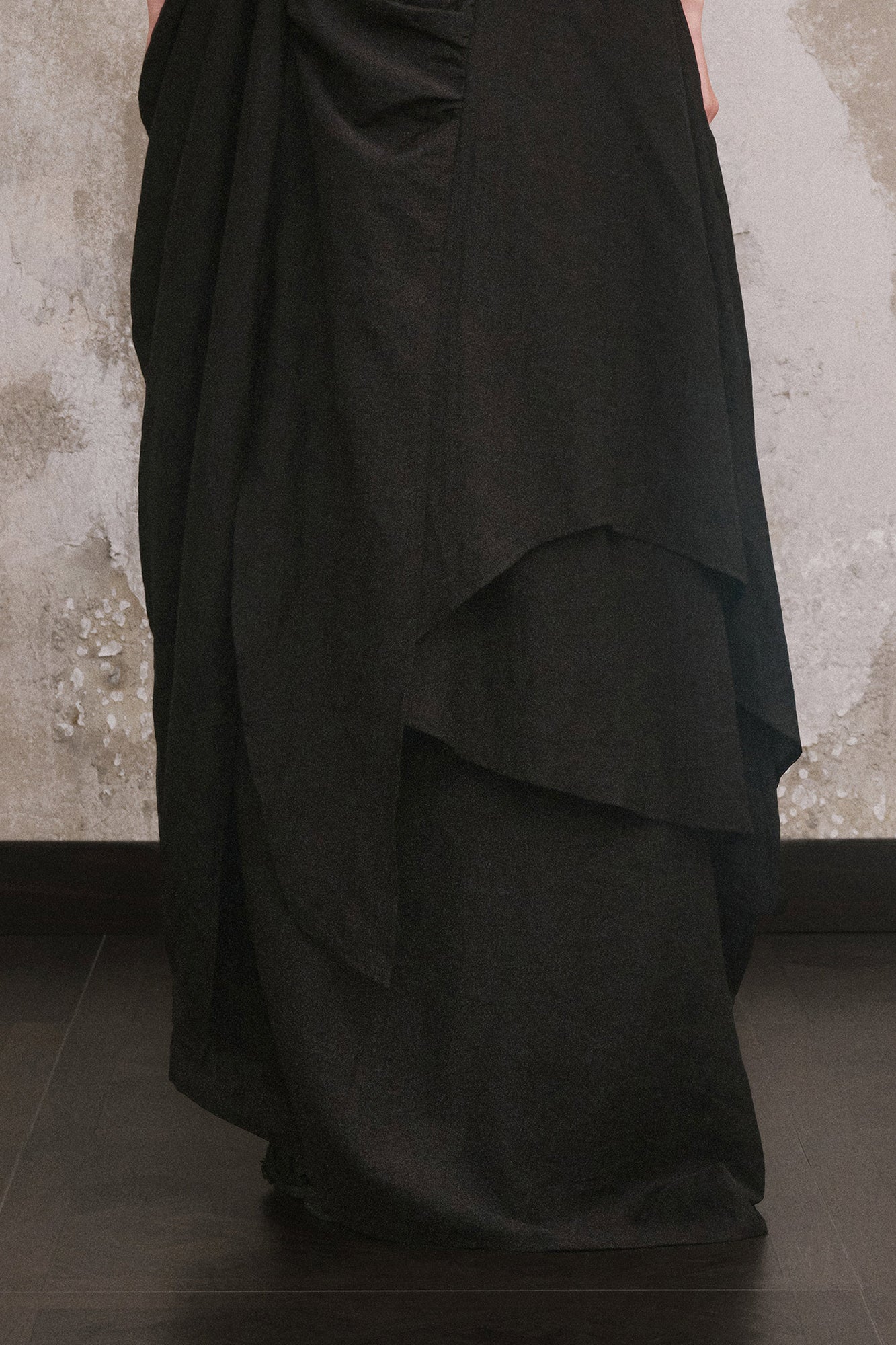 ILNya Nieternite Nifutur Asymmetrical Layered Ruched Maxi Dress