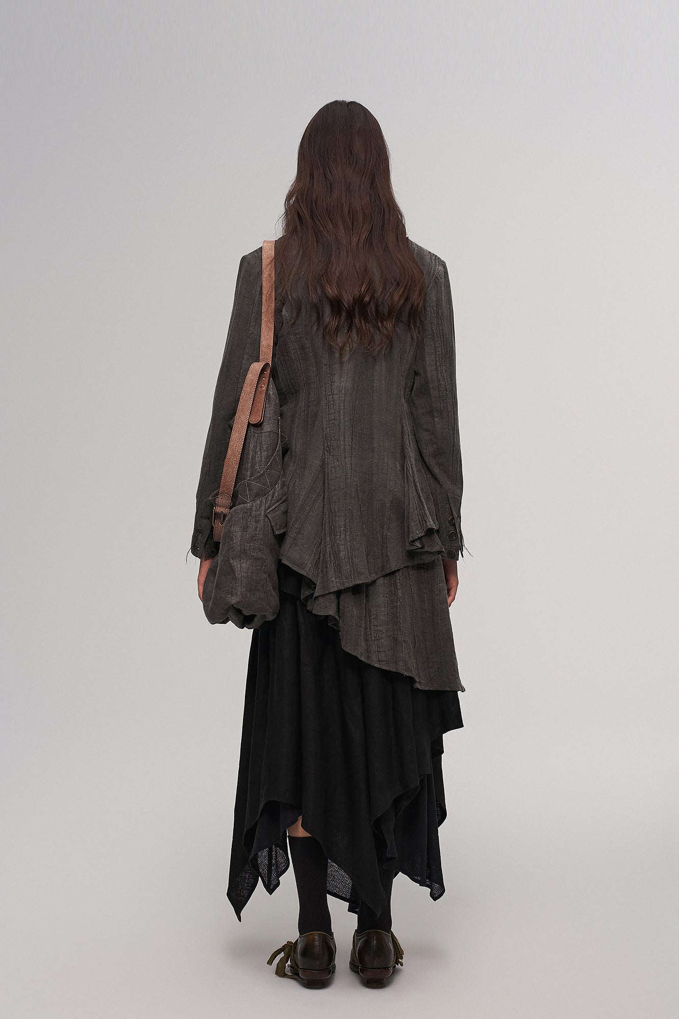 ILNya Nieternite Nifutur Asym Pleated Sheer Layered Skirt