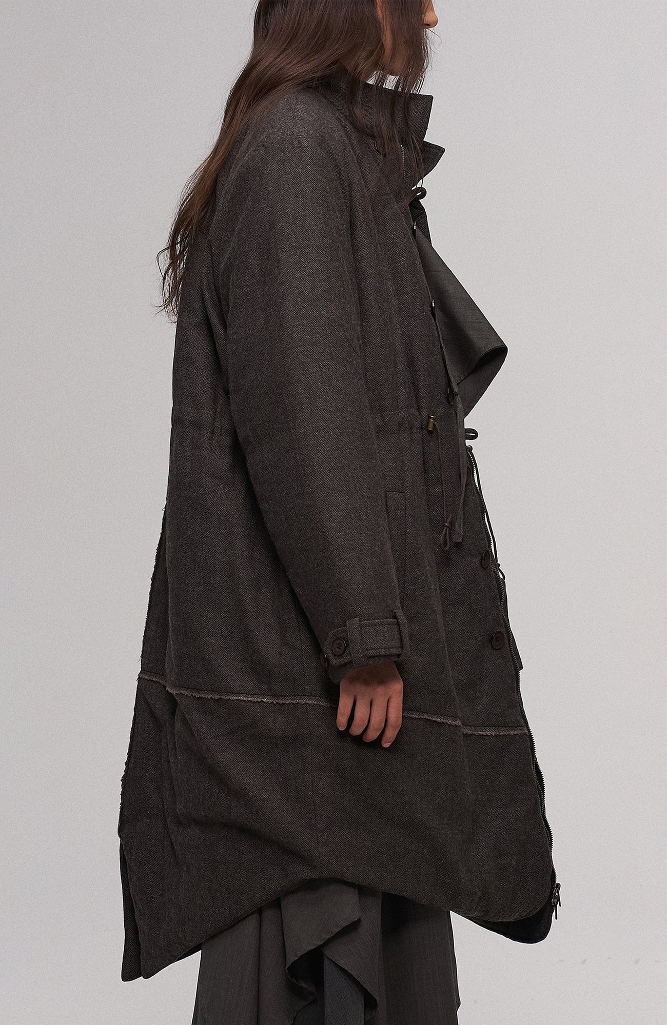 ILNya Nieternite Nifutur Asym Hem Drawcord Wool-Blend Parka