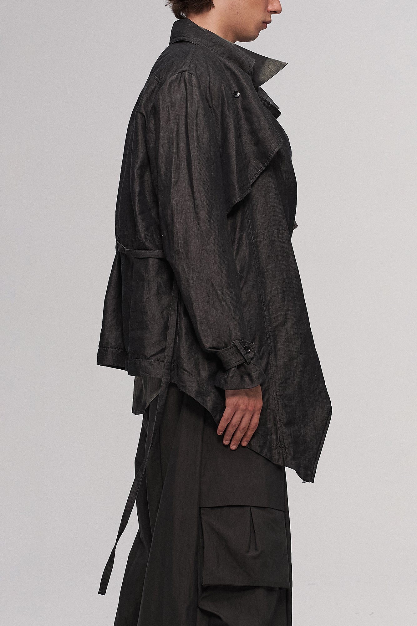 ILNya Nieternite Nifutur Asymmetric Draped-Flap Belted Jacket